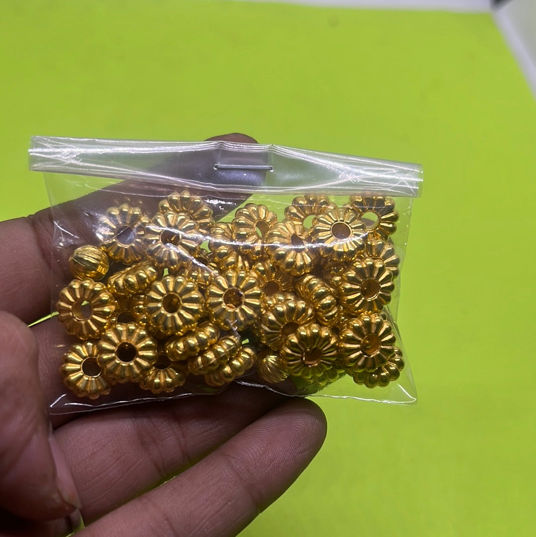 8mm golden Chakri  beaded more than 25pc