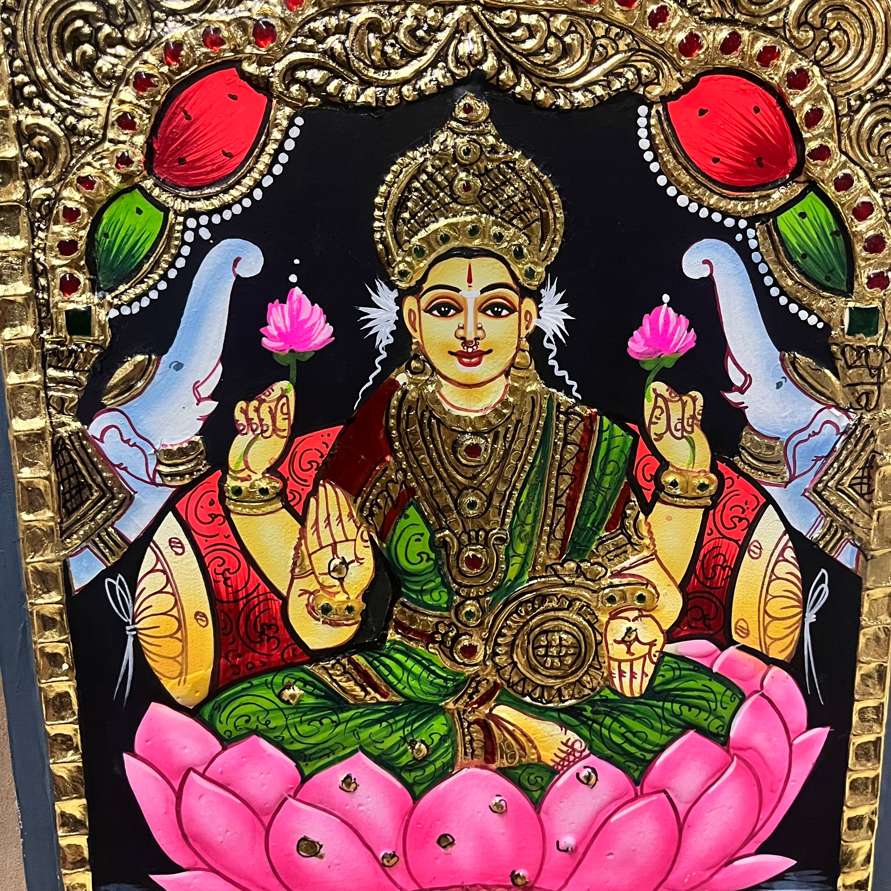 Gajalakshmi different designs assorted 1pack Tanjore painting 8x10 assorted 1pack(15days delivery form payment date)
