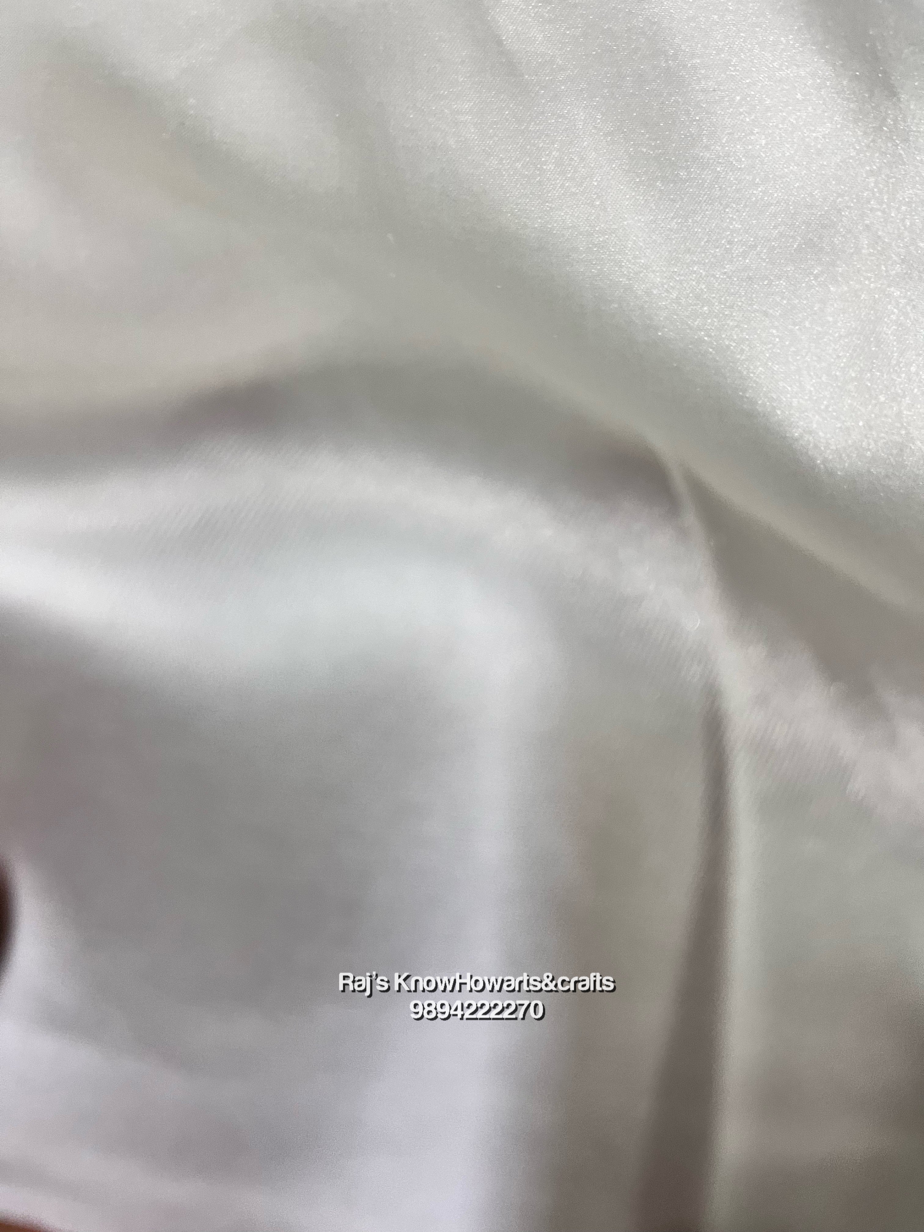 White  colour Satin cloth - 1 Meter