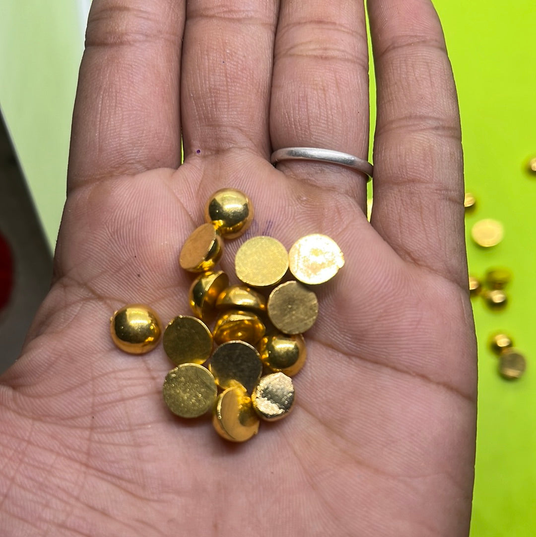 9mm round half Golden beads more than 25pc