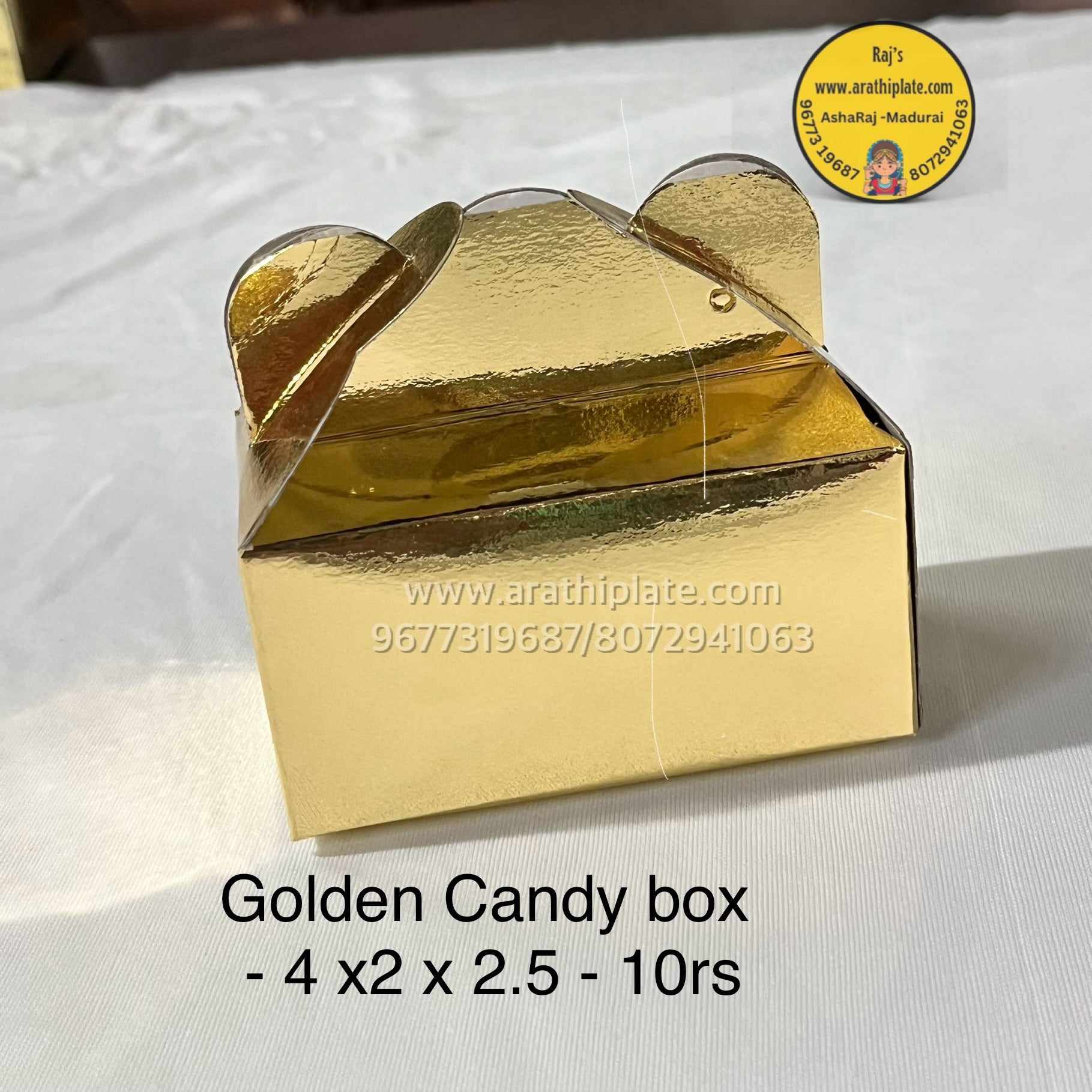 Golden candy box 4x2x2.5 -25 pieces