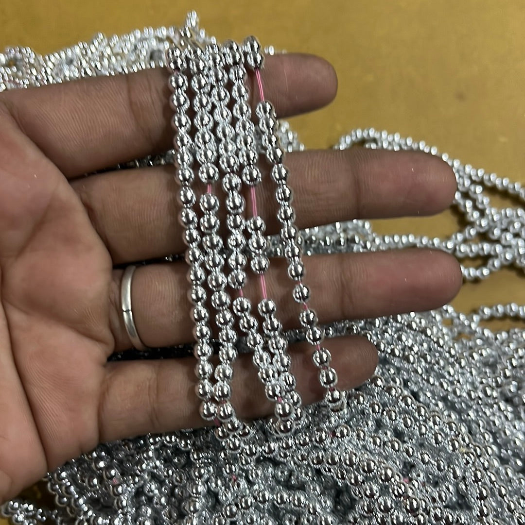 Silver beads 4mm - 500 beads in a punch