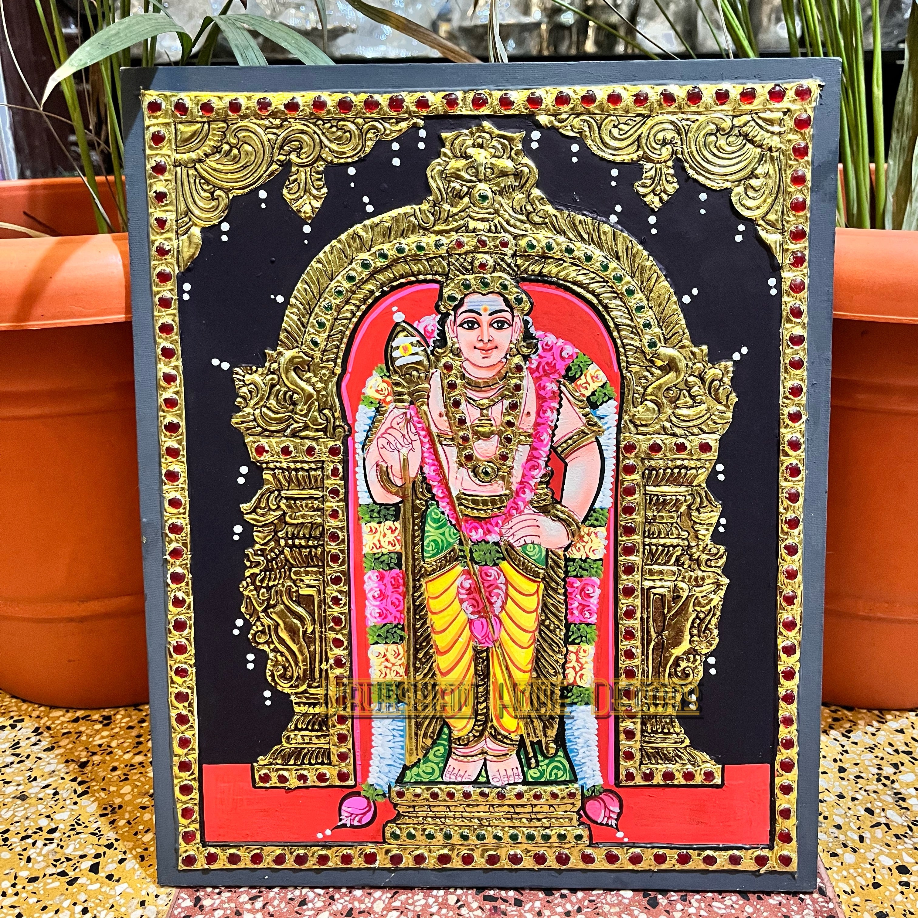 Murugan 14x18 Tanjore painting -1 board(15 days delivery time)without frame