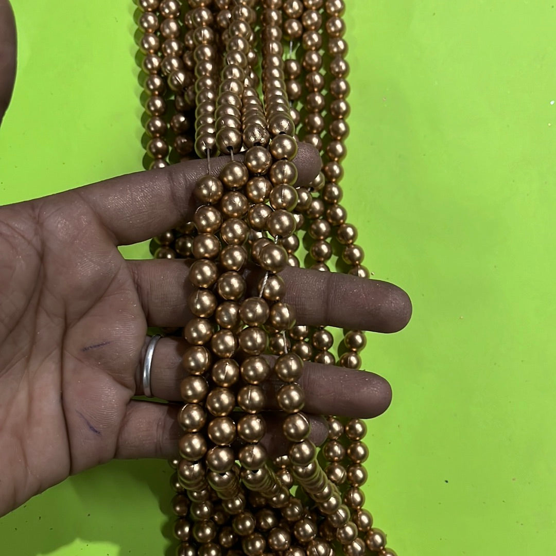 Gold  beads 8mm-500 beads in a punch