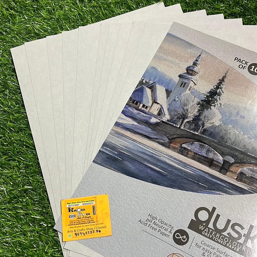 Dusk water colour grey toned paper 10 sheet A4 size paper – KnowHowArtCraft