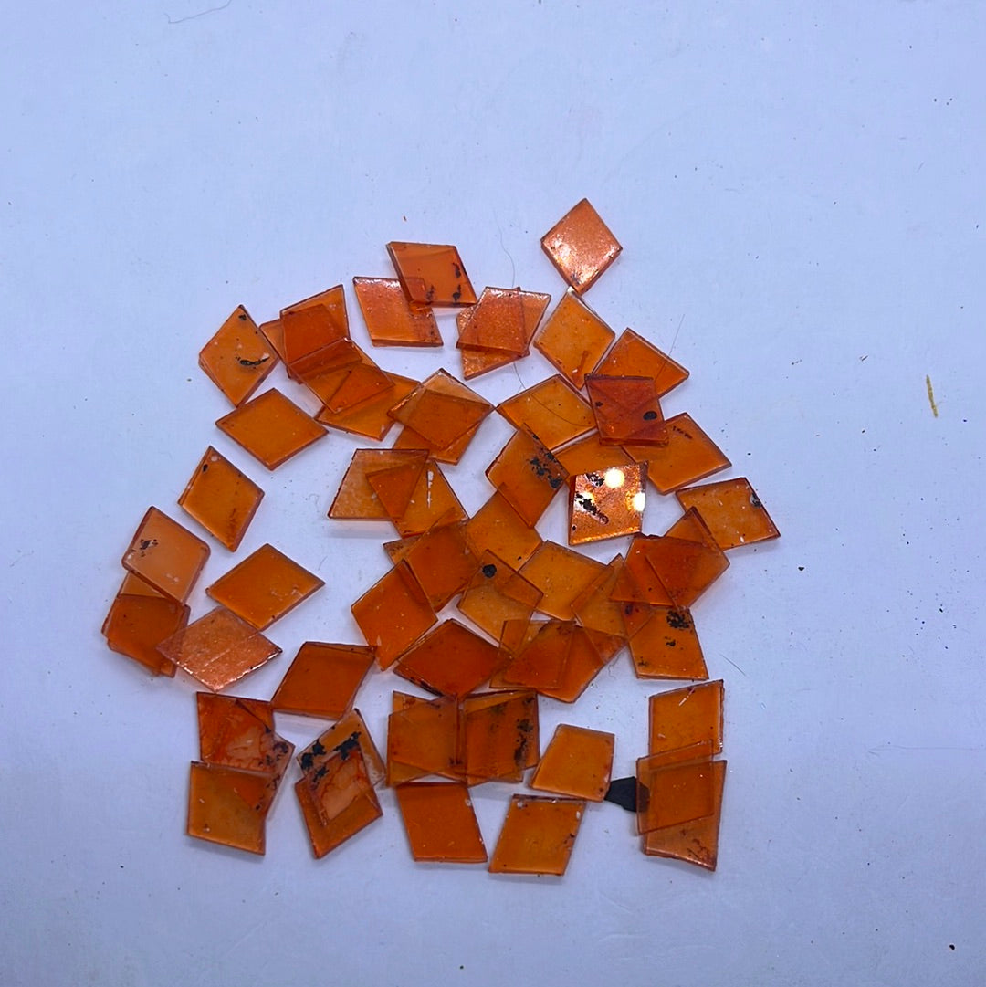 Orange Stained glass mosaic Diamond 50g in a pack