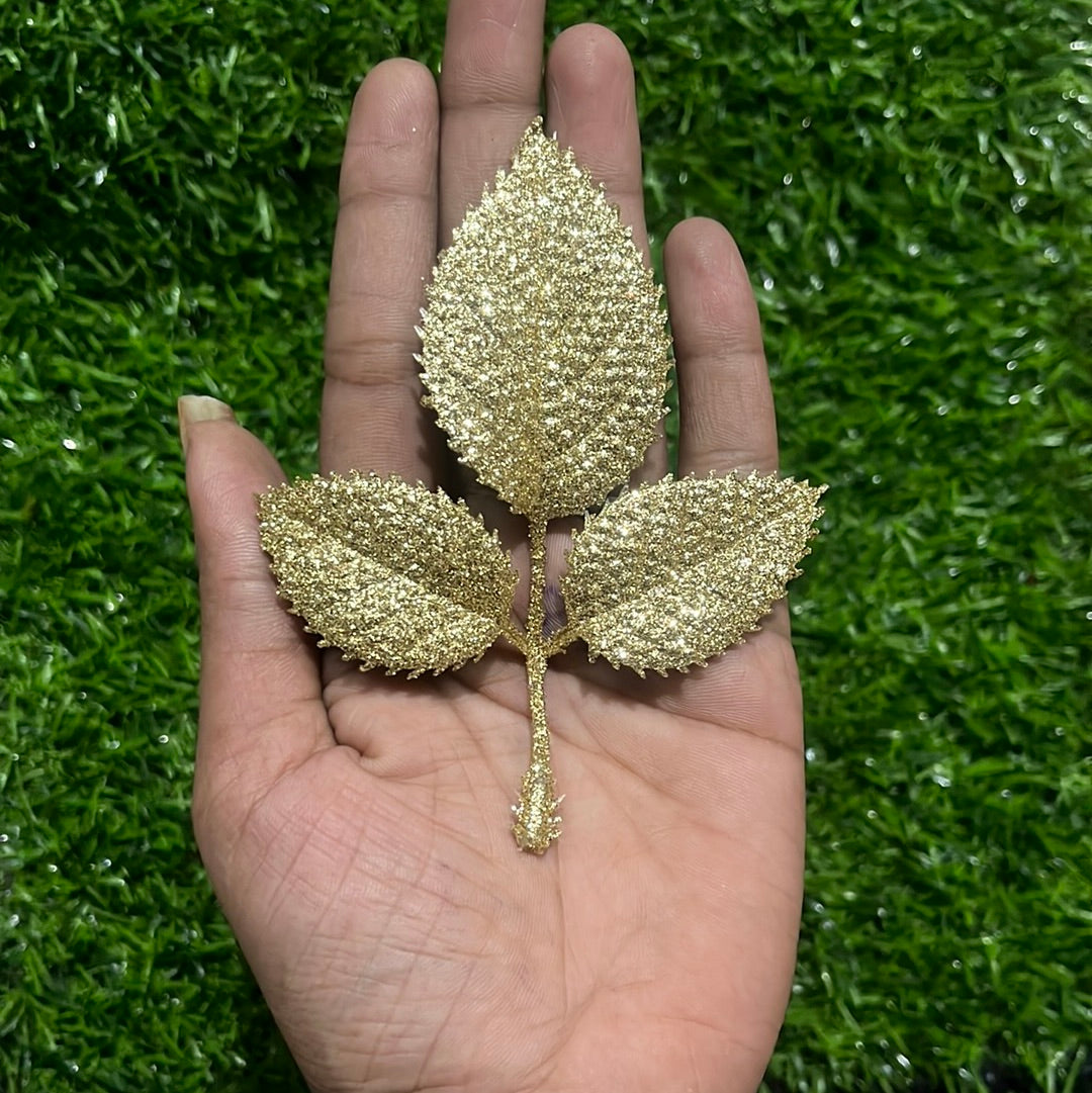 Gold Glitter leaf flower