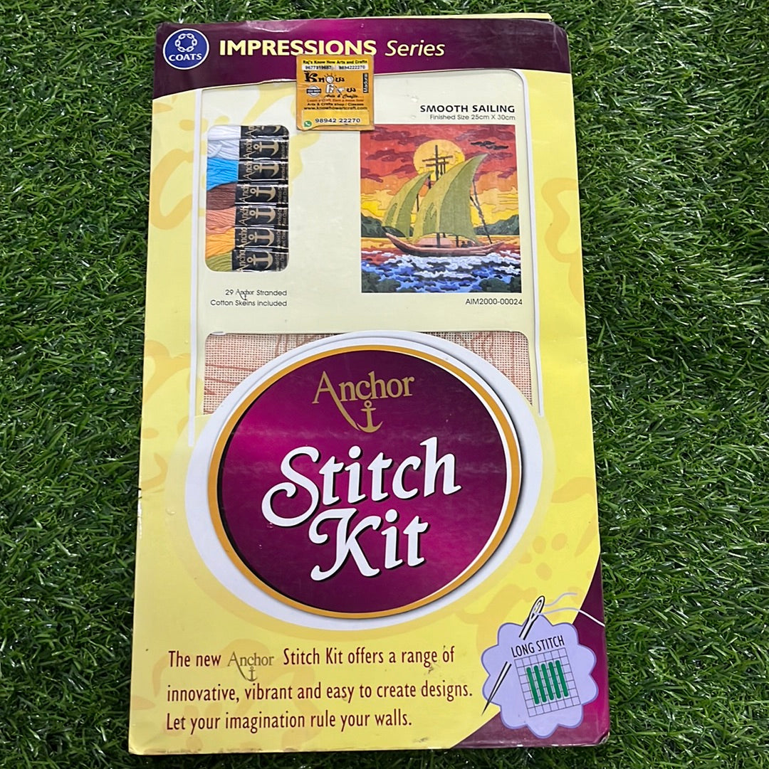 Anchor stitch embroidery kit smooth sailing  finished size 25cm x 30cm