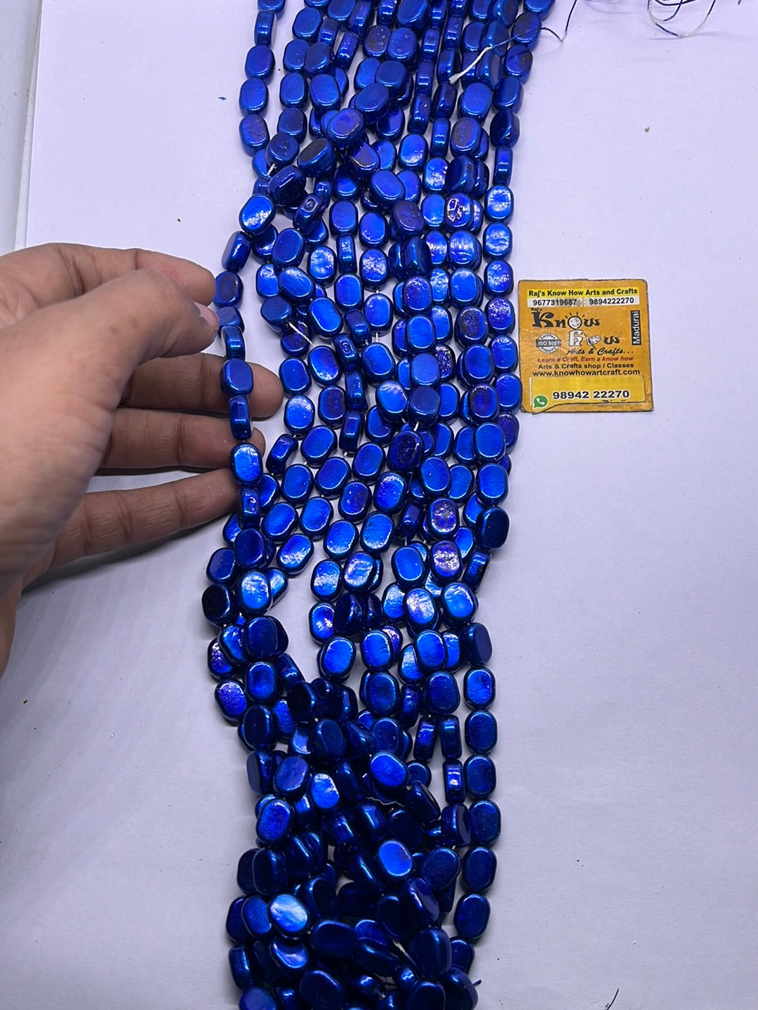 Dark blue Tablet beads 1 punch - 8