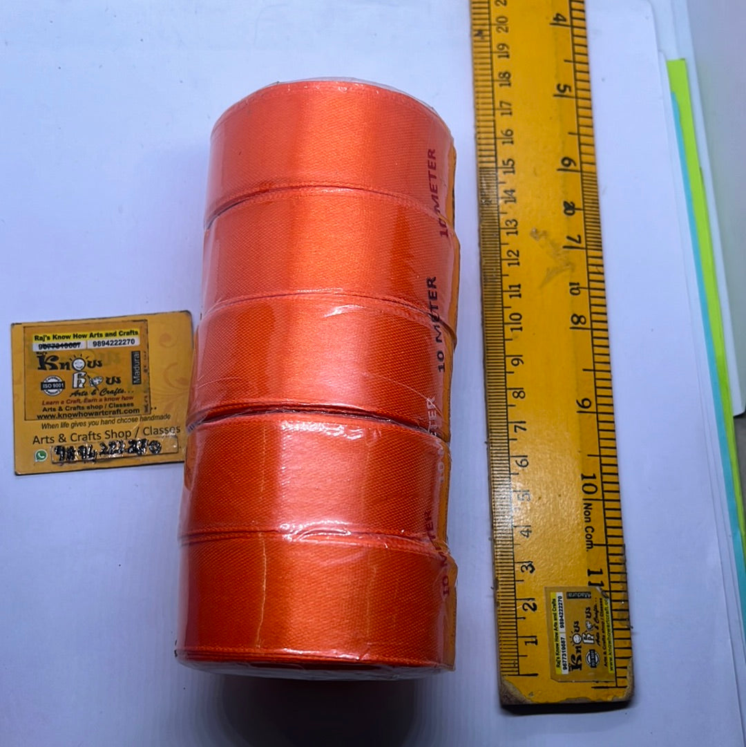Orange   Half inch satin ribbon 10meter