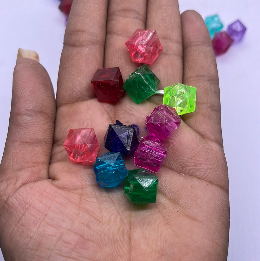 Acrylic  plastic    Multicoloured small beads -50g in a pack