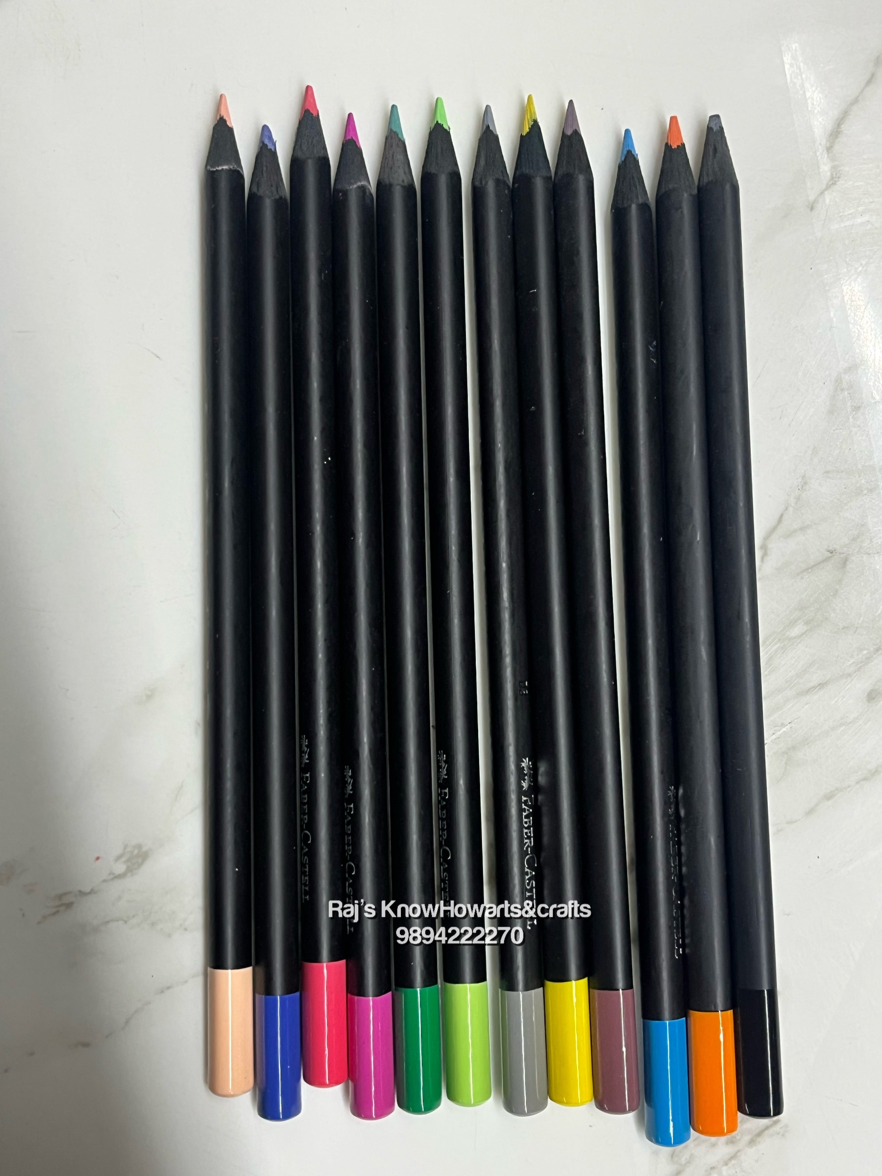 FABER CASTELL 12 BLACK EDITION COLOUR PENCILS-164128