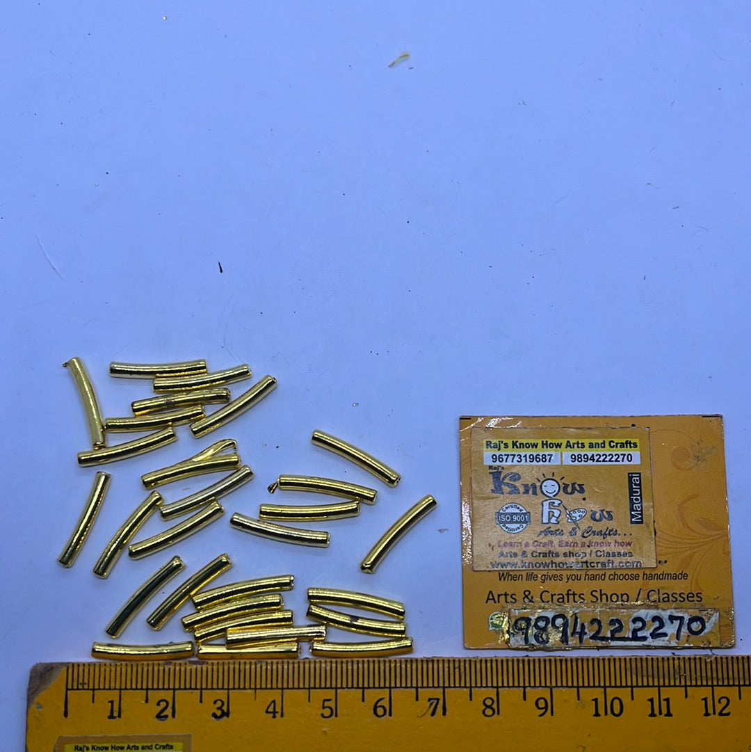 Gold tube beads  jewelry making