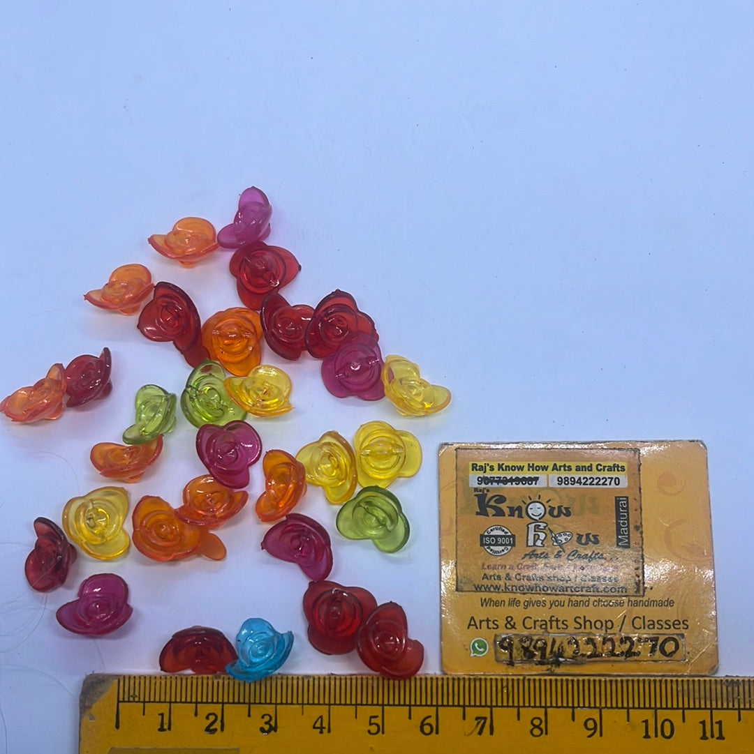 Acrylic multicolour flower beads  50g