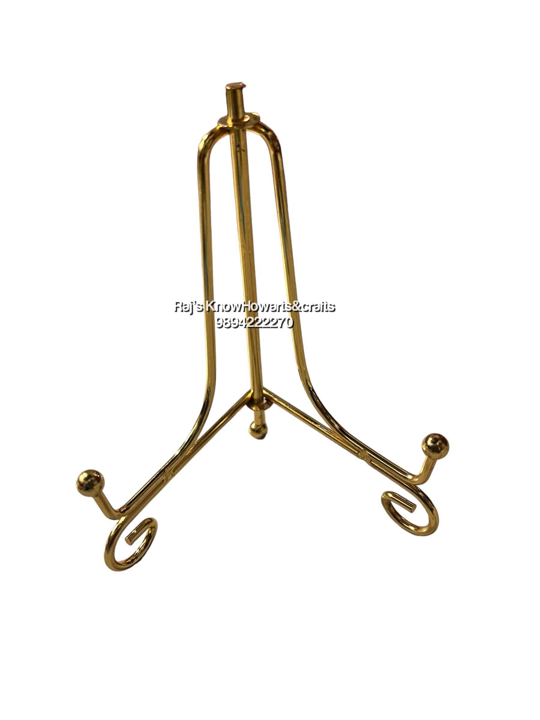 Gold metal easel stand - small size