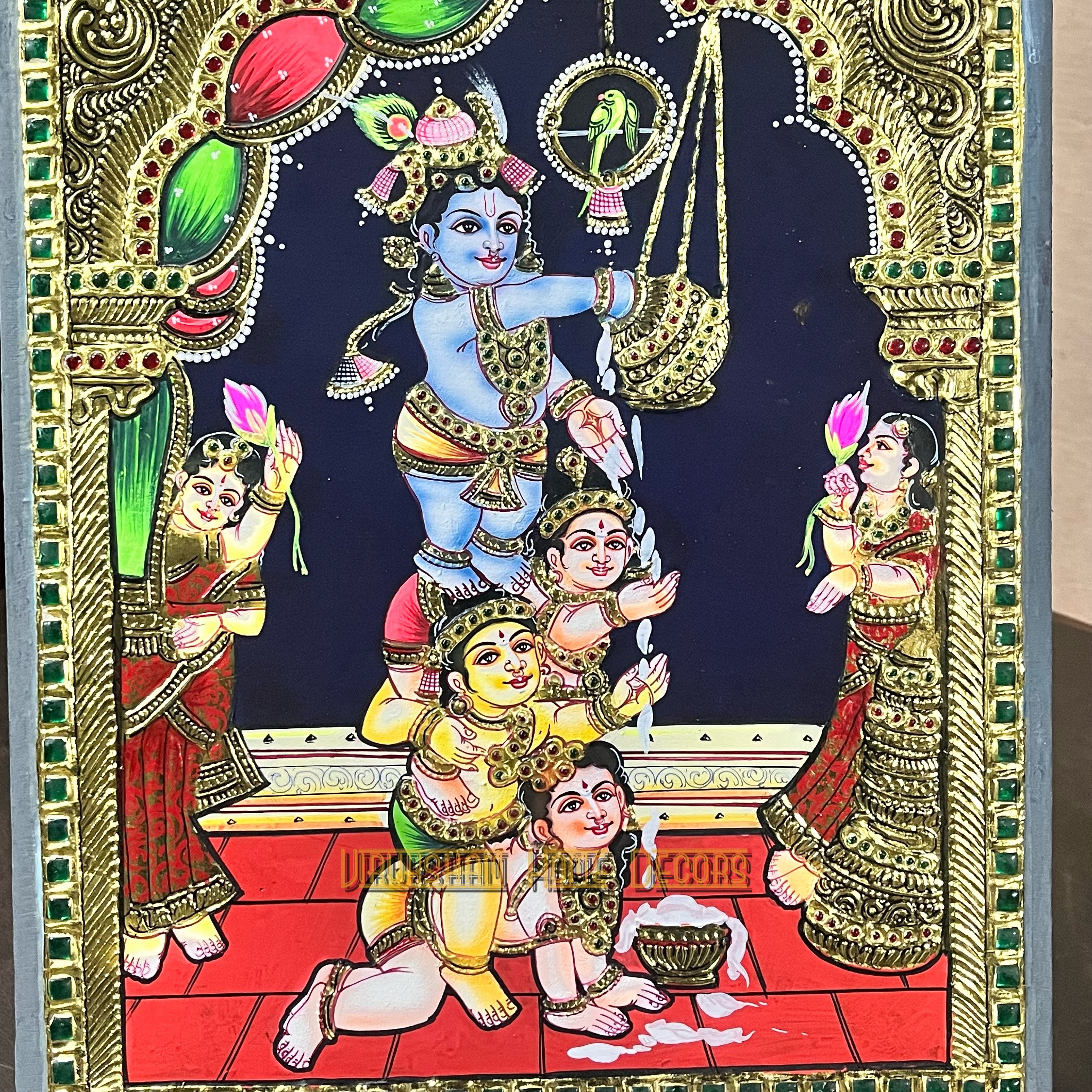 Vennai Thirudum kannan   12x15  Tanjore painting -1 board(15 days delivery time)without frame