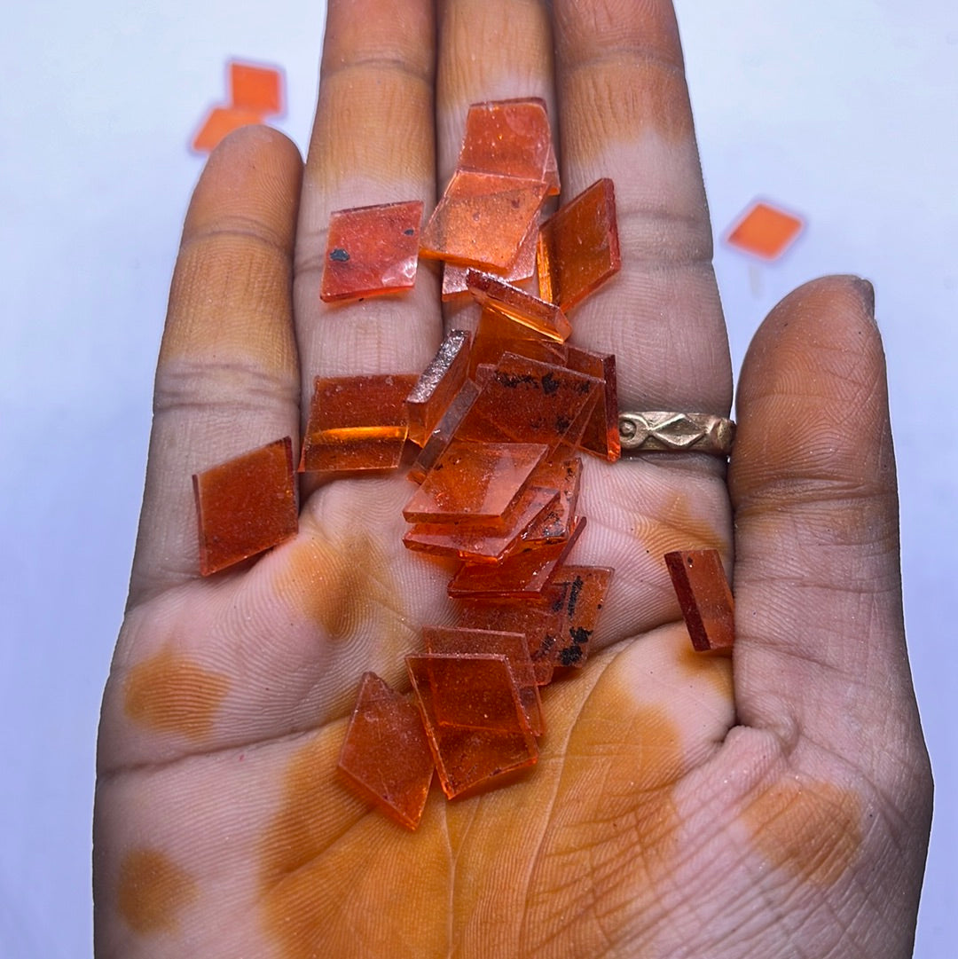 Orange Stained glass mosaic Diamond 50g in a pack