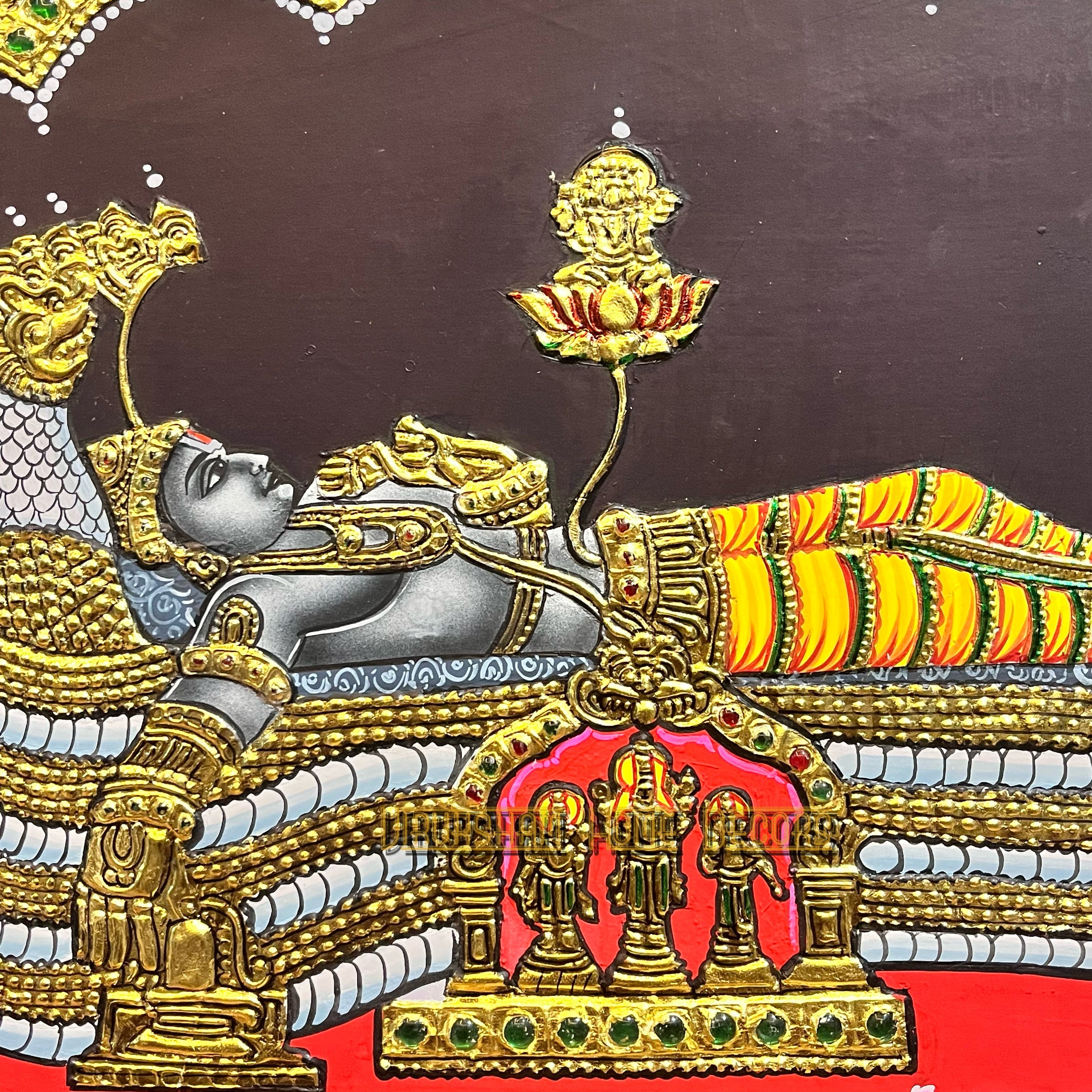 Srirangam Ranganathar  12x15  Tanjore painting -1 board(15 days delivery time)without frame