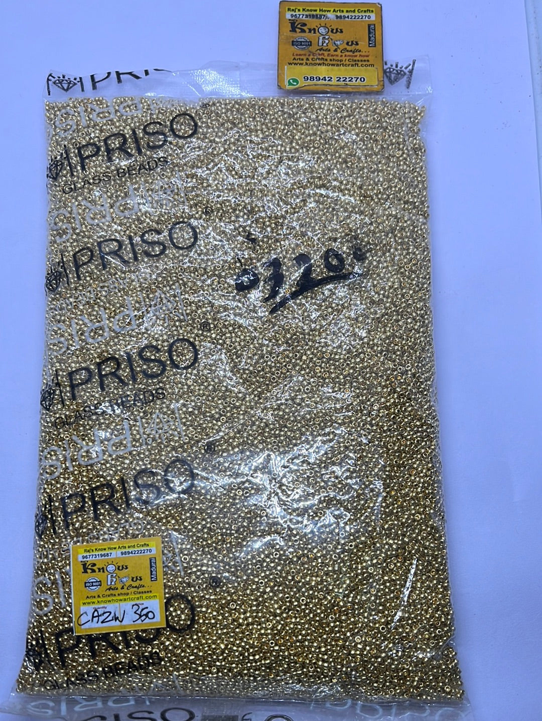 Aari gold Glass beads-450g pack