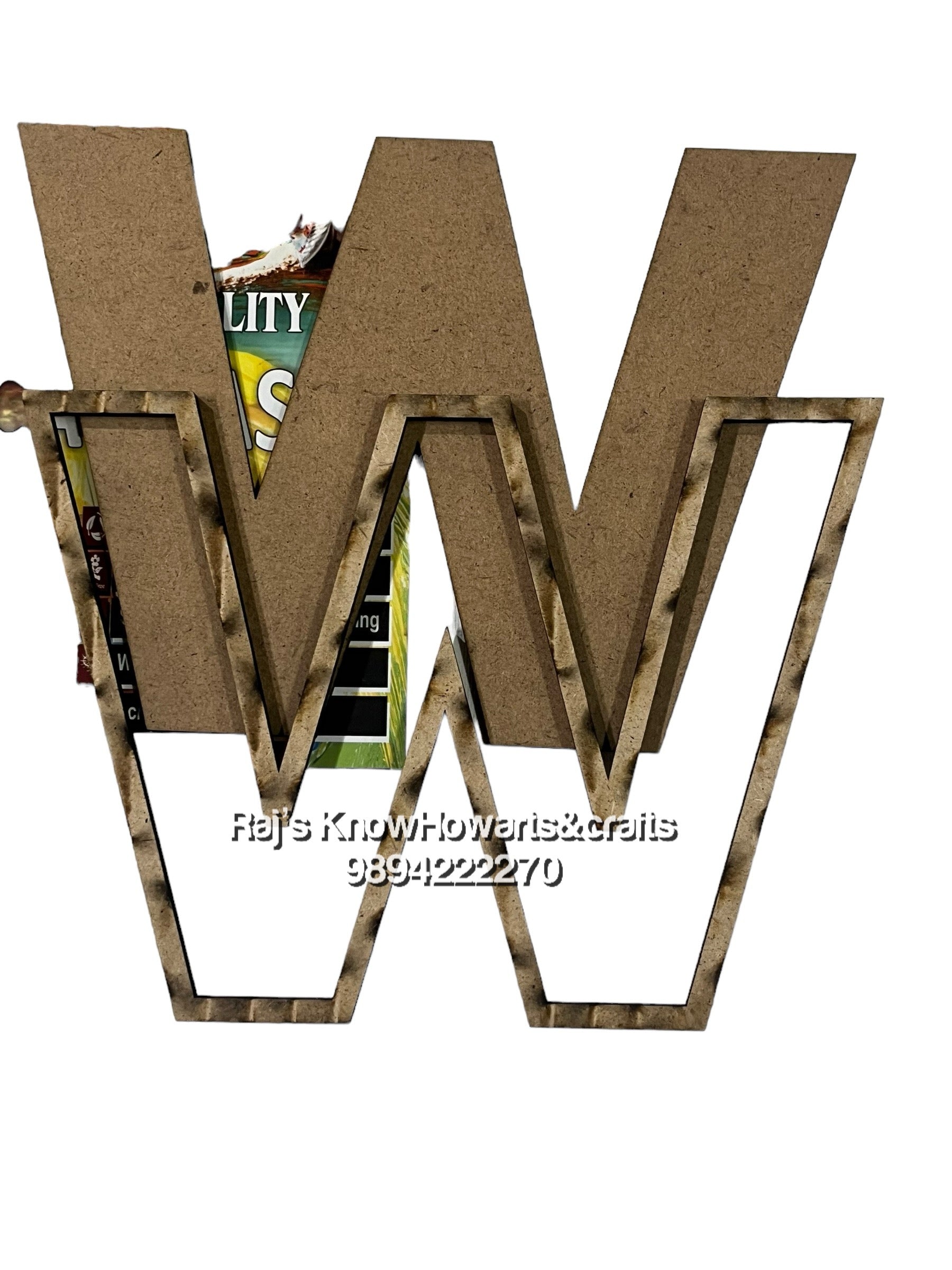 W-6inch 3d Mdf cutout alphabet โ KnowHowArtCraft