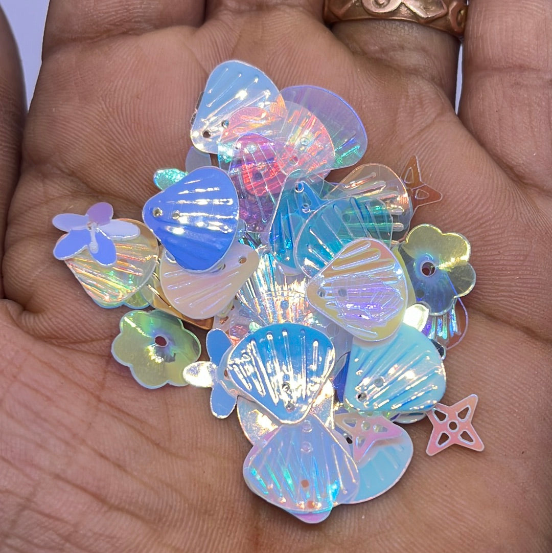 Seashell and flower resin items