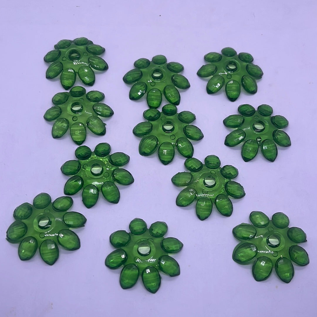 Acrylic  plastic color flower  beads -100g 4