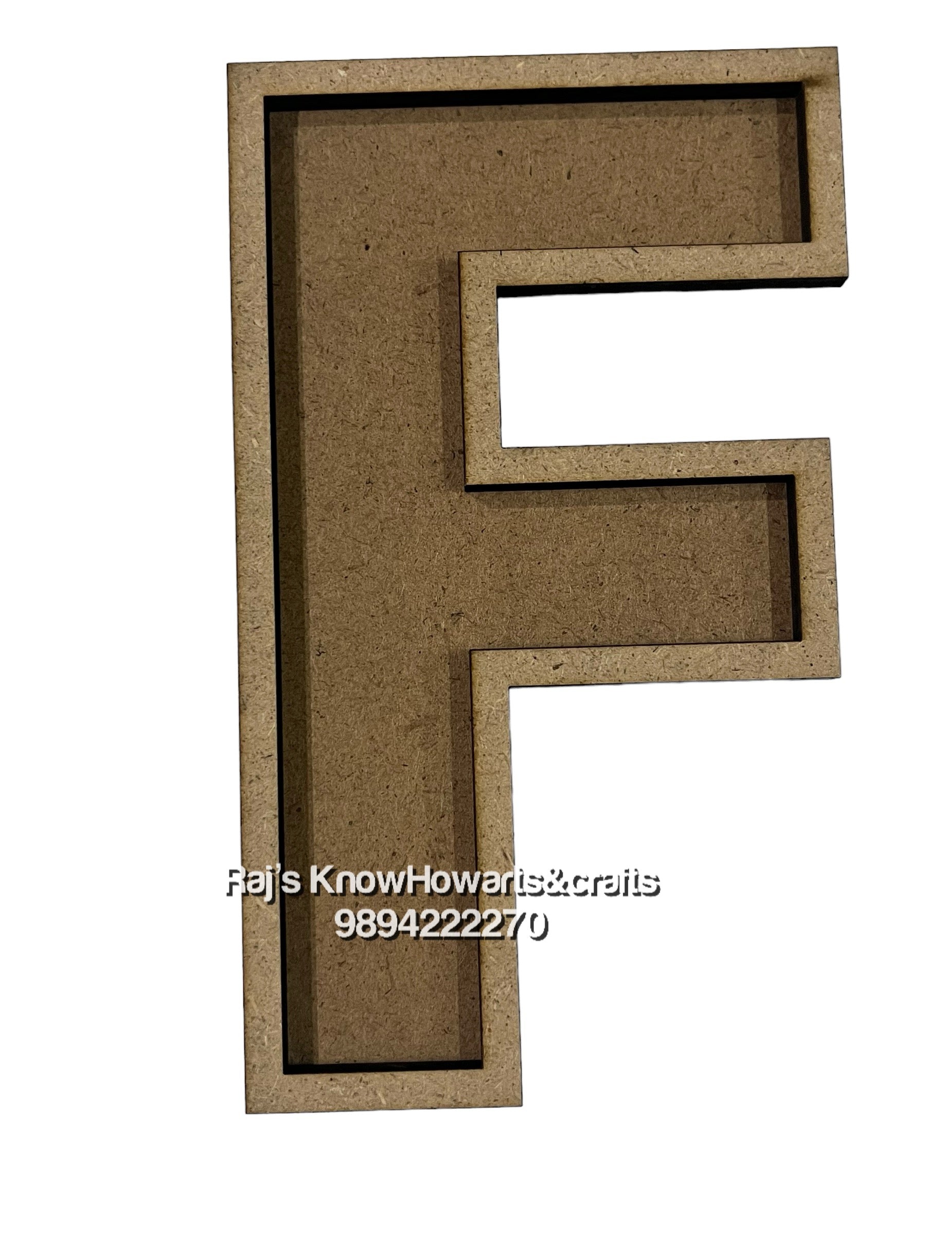 F-6inch 3d Mdf cutout alphabet