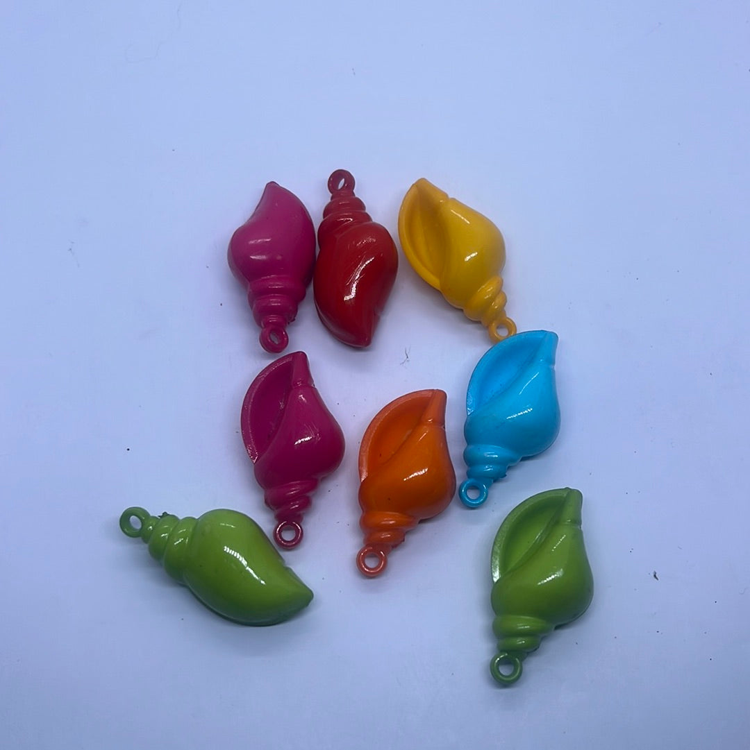 Shell charms random mixed acrylic beads 50g