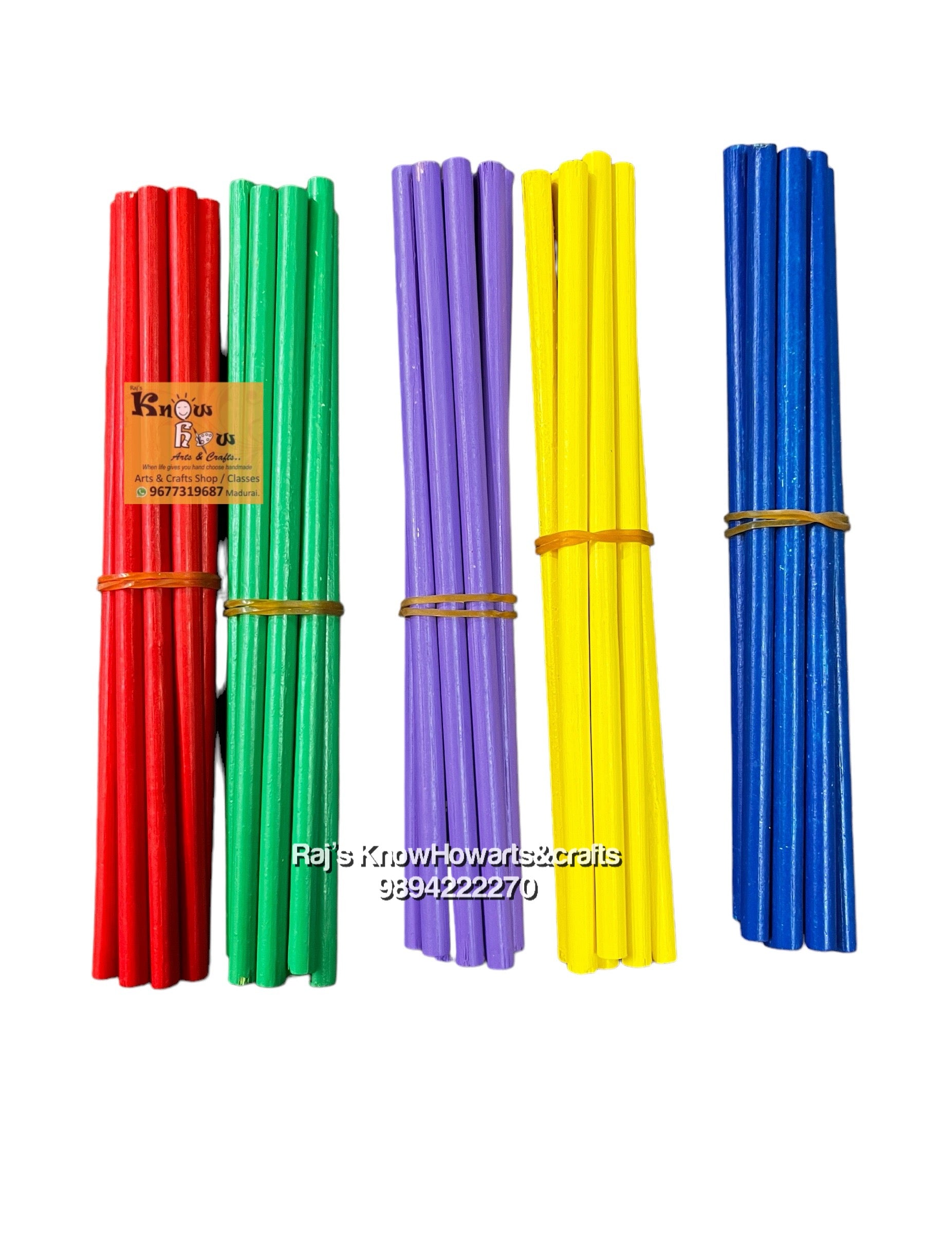 Multi colour wooden sticks