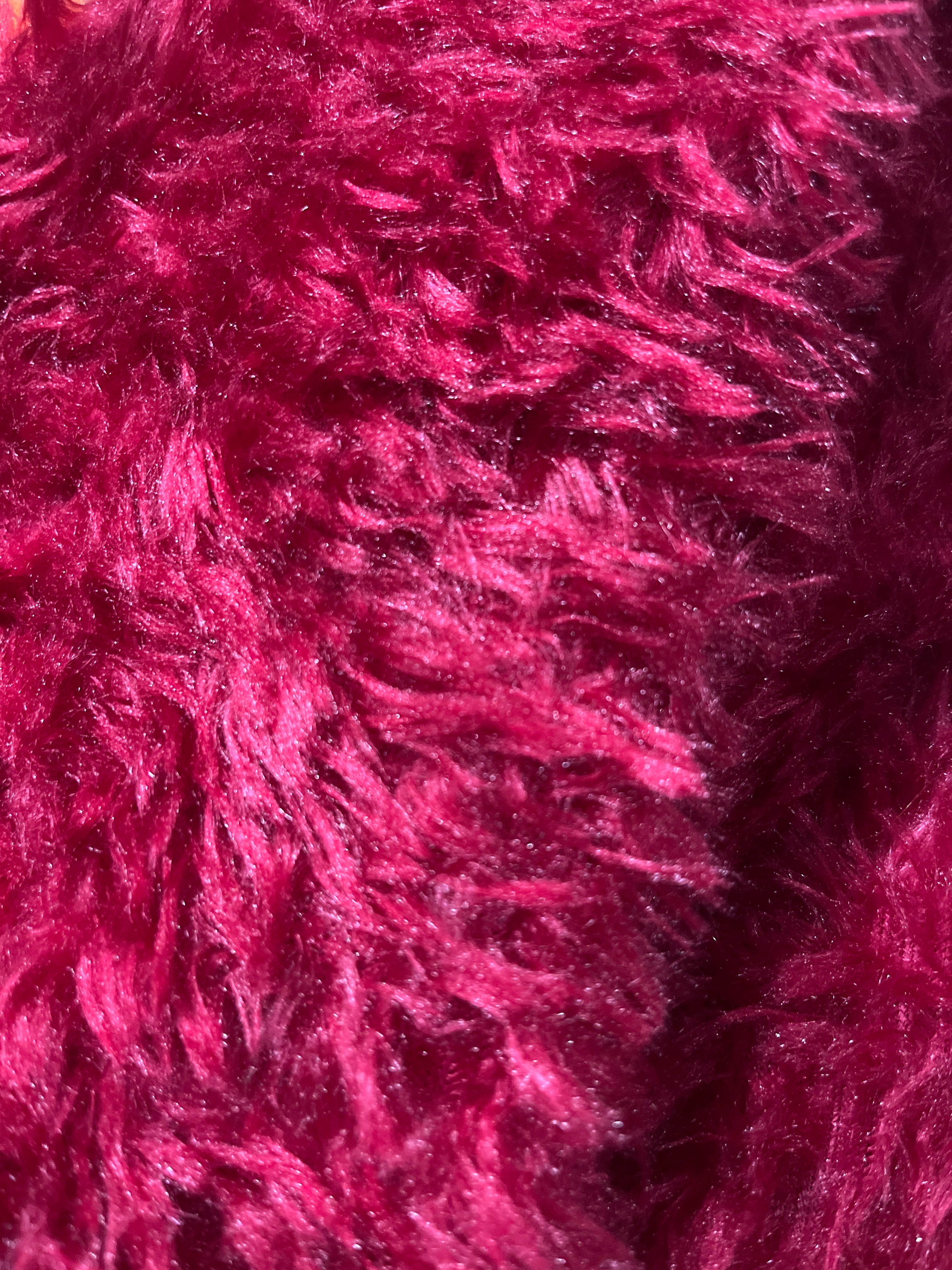 Maroon  fur cloth - 1 meter