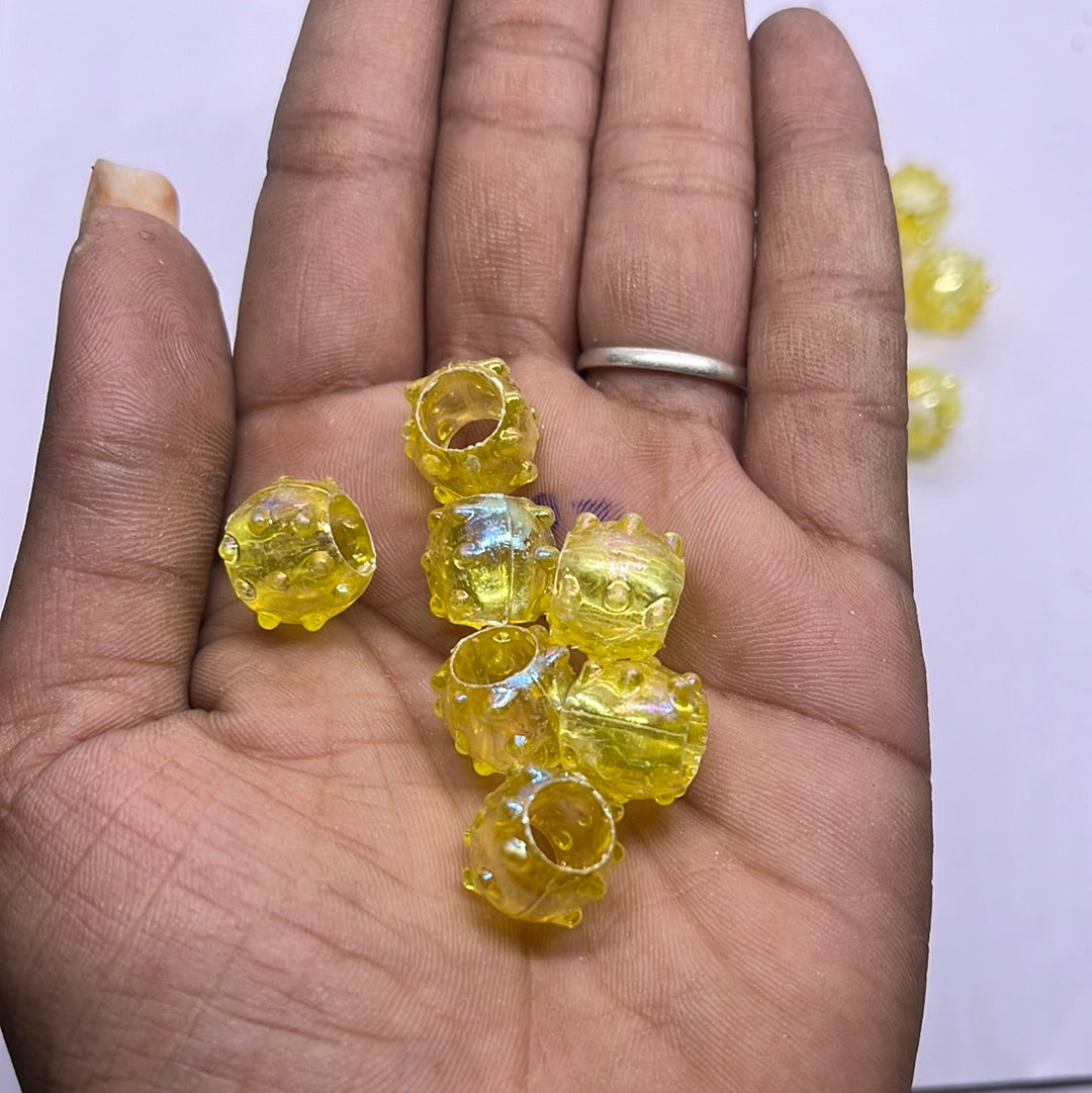 Acrylic light yellow color small beads -100g 5