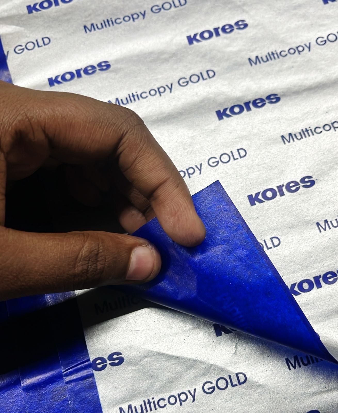 Kores multi copy pen /pencil carbon paper rich blue gold 5piece in a 1pack/5002