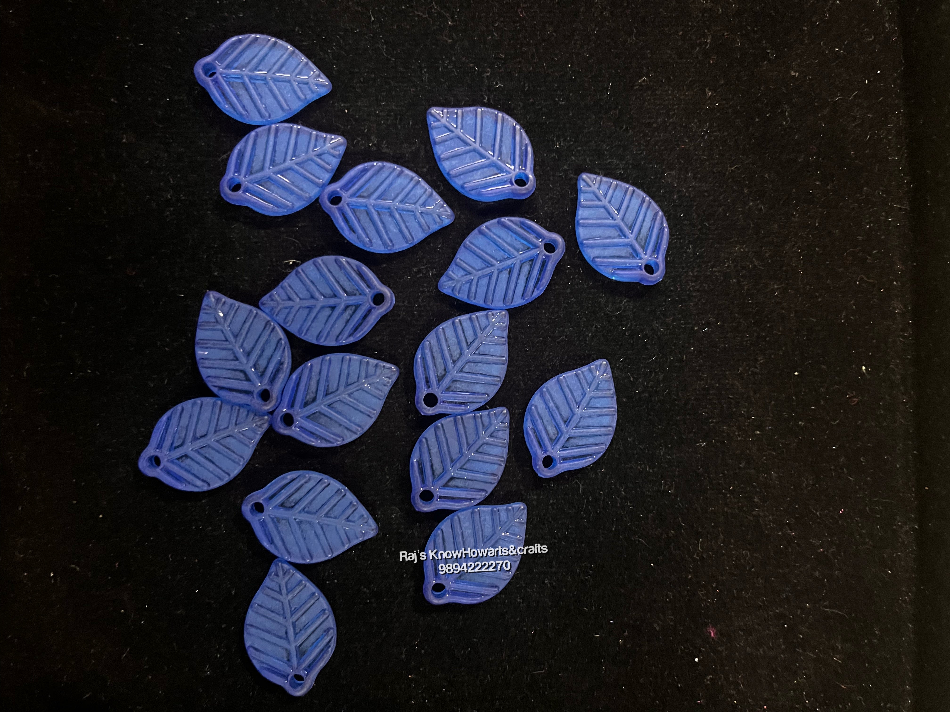 Blue Leaf plain beads  - 50g in a pack