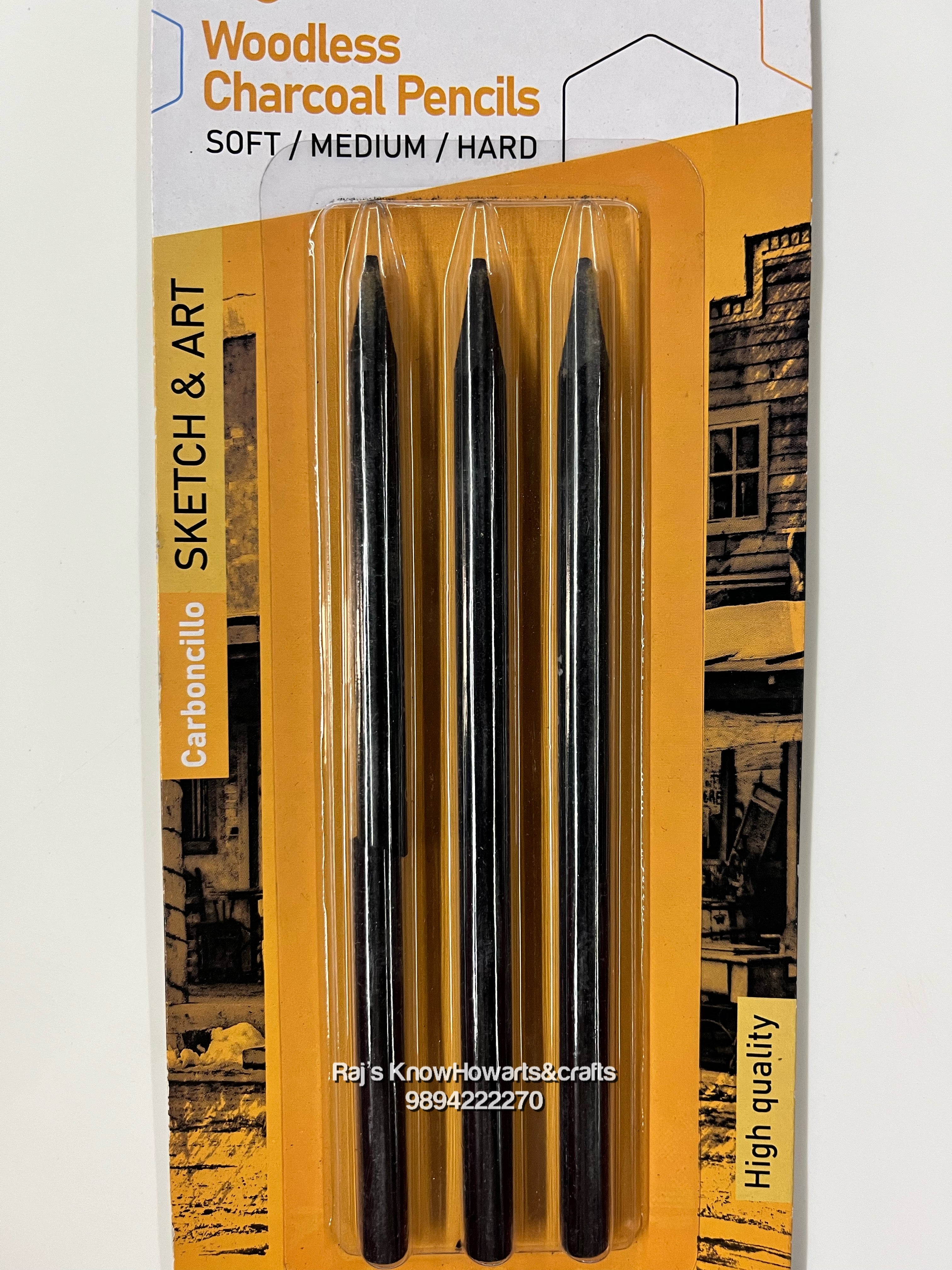 Keepsmiling carboncillo woodless charcoal pencils (Soft - medium - Hard)3245