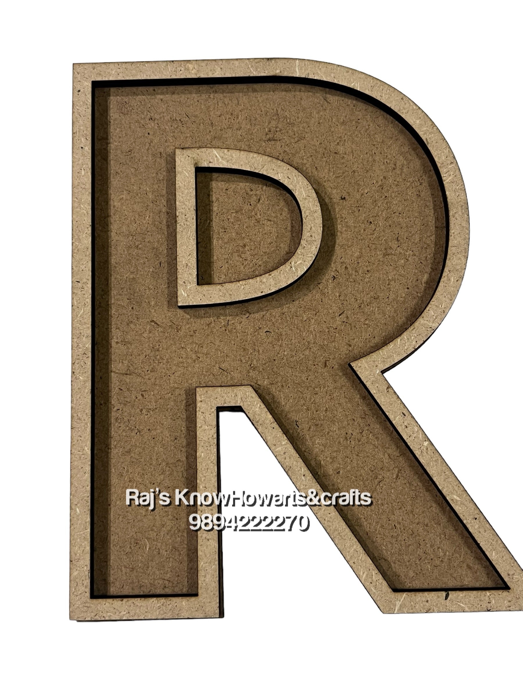 R-6inch 3d Mdf cutout alphabet