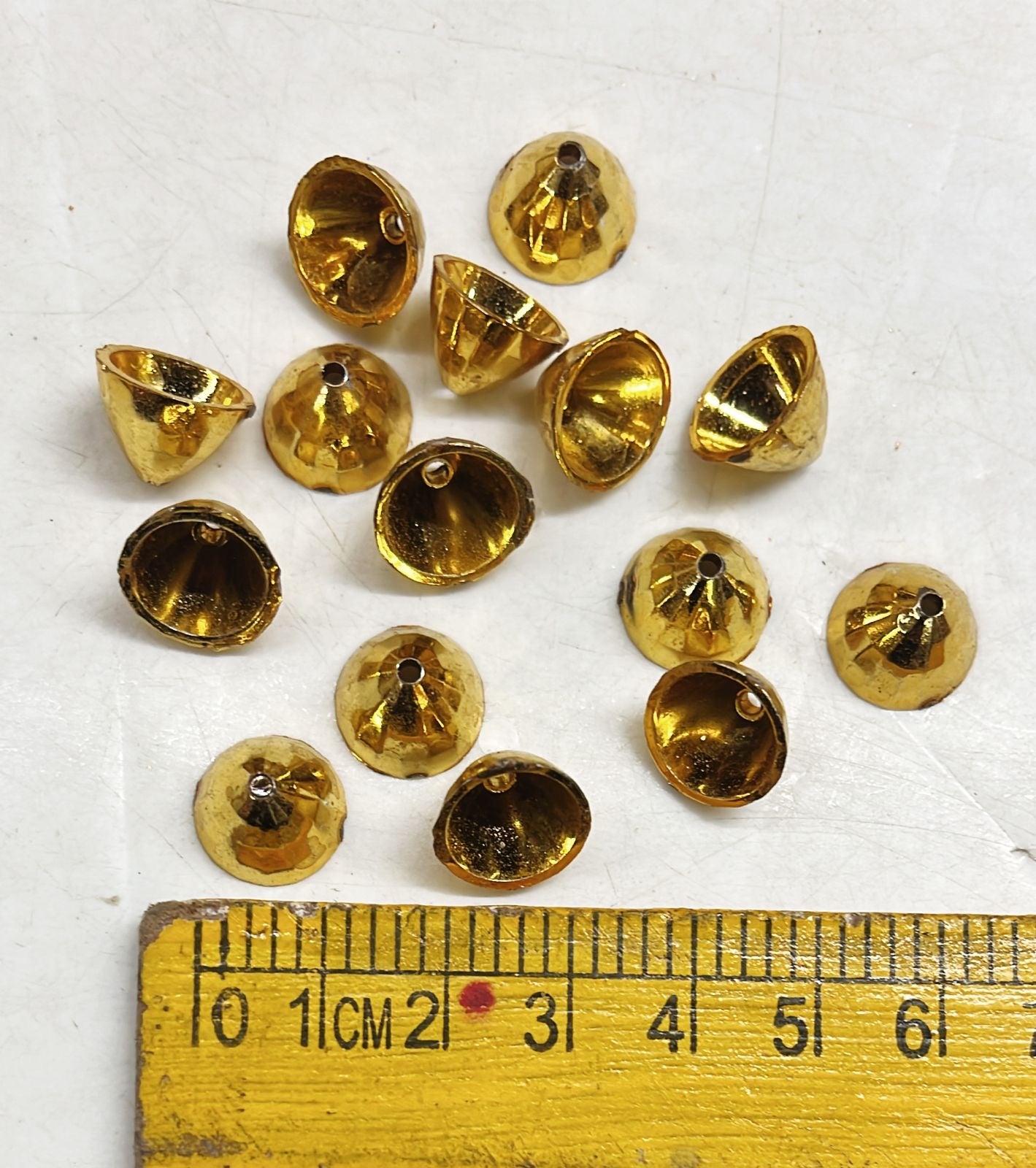 Golden acrylic bell shape beads 50g-1pack