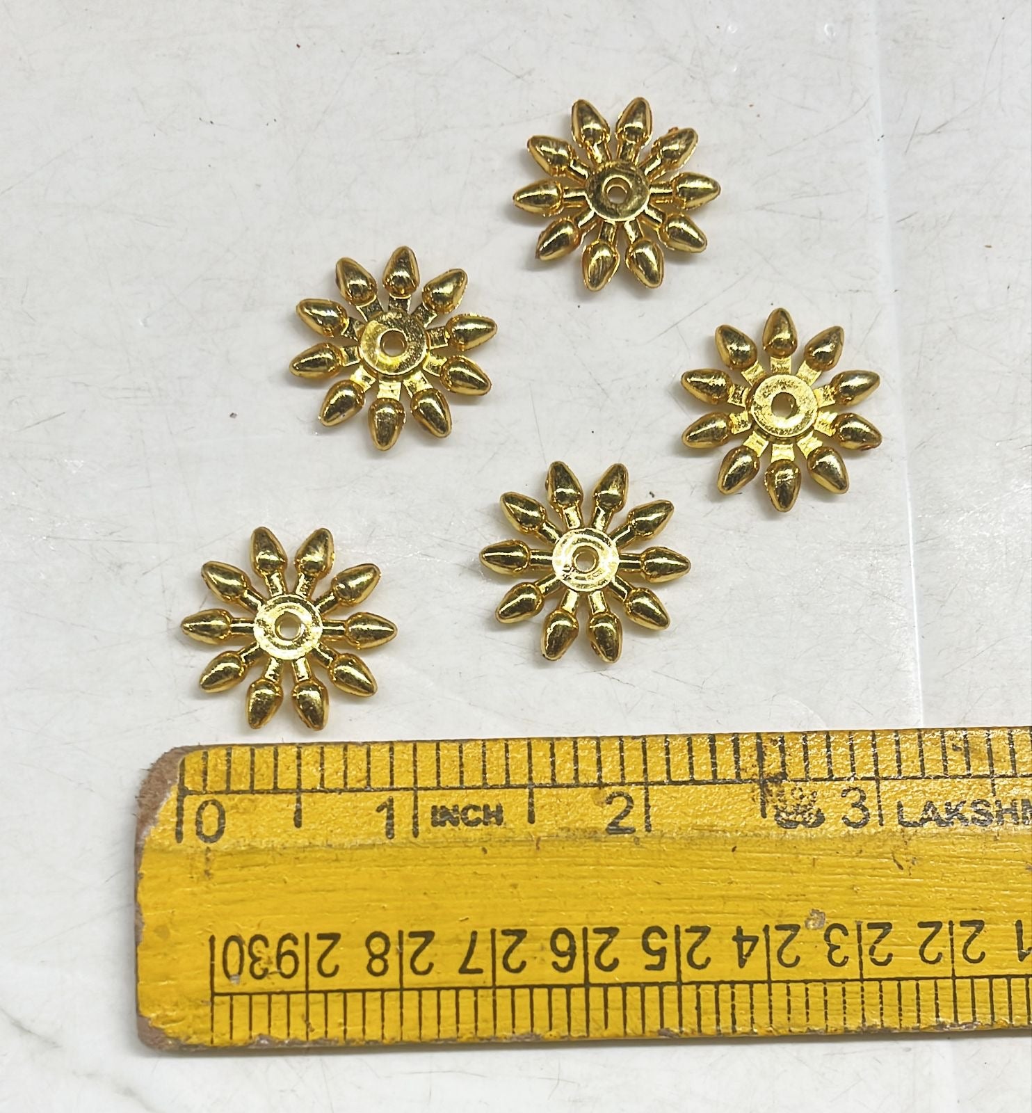 Golden Acrylic jasmine beads small for garland making 100g in a 1pack
