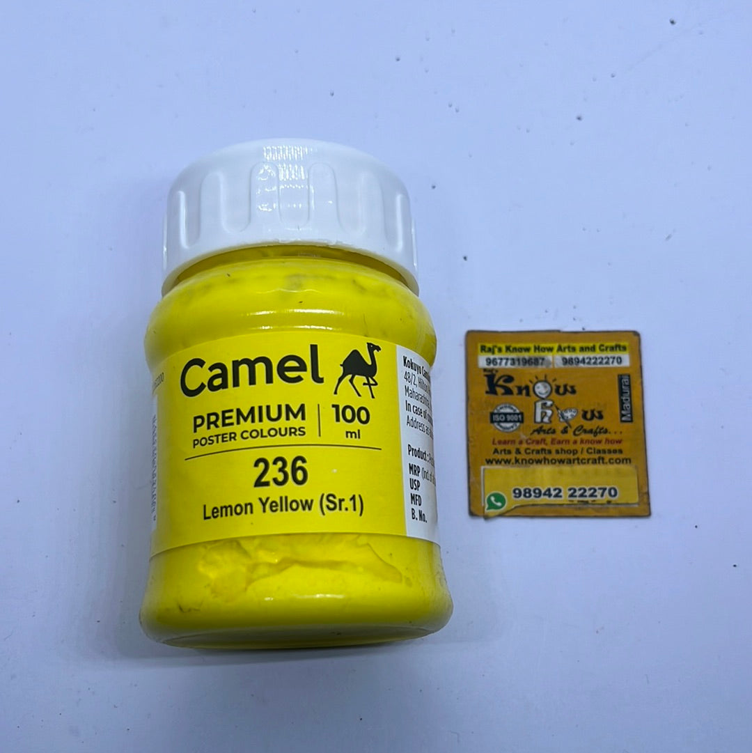 Camel premium poster colours lemon  yellow 100 ml