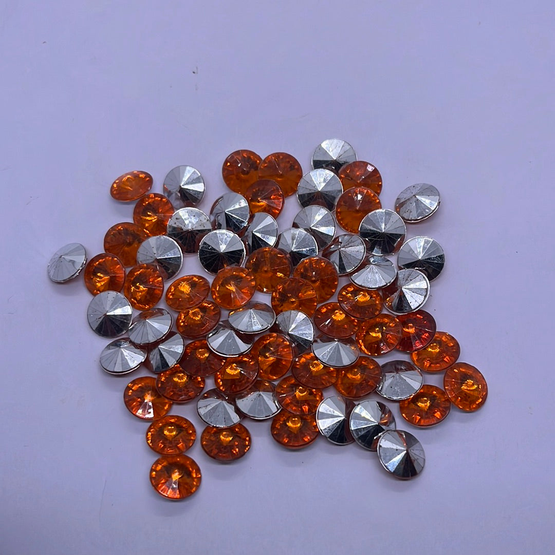 12mm Acrylic Diamond  -dark orange  - 10g 5