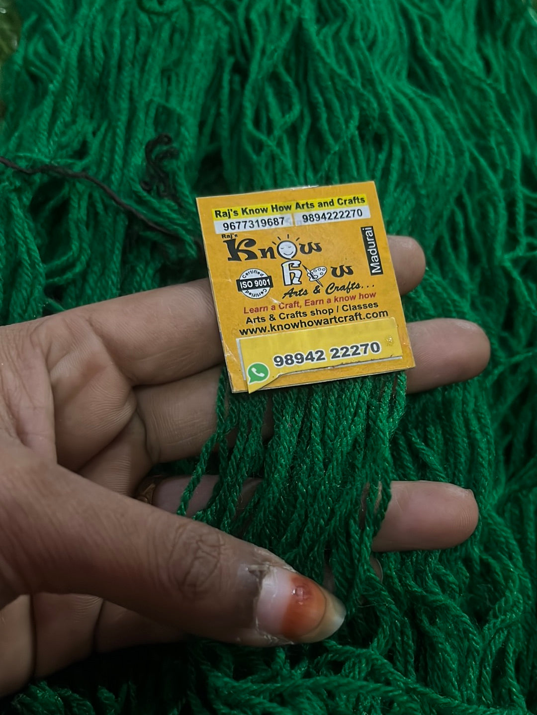 Green Woolen thread - 200g