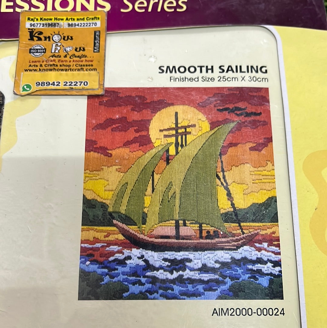 Anchor stitch embroidery kit smooth sailing  finished size 25cm x 30cm