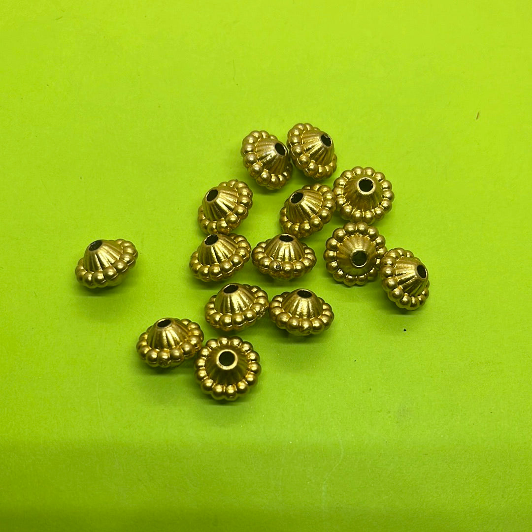 Royal gold carved beads more than 25pc