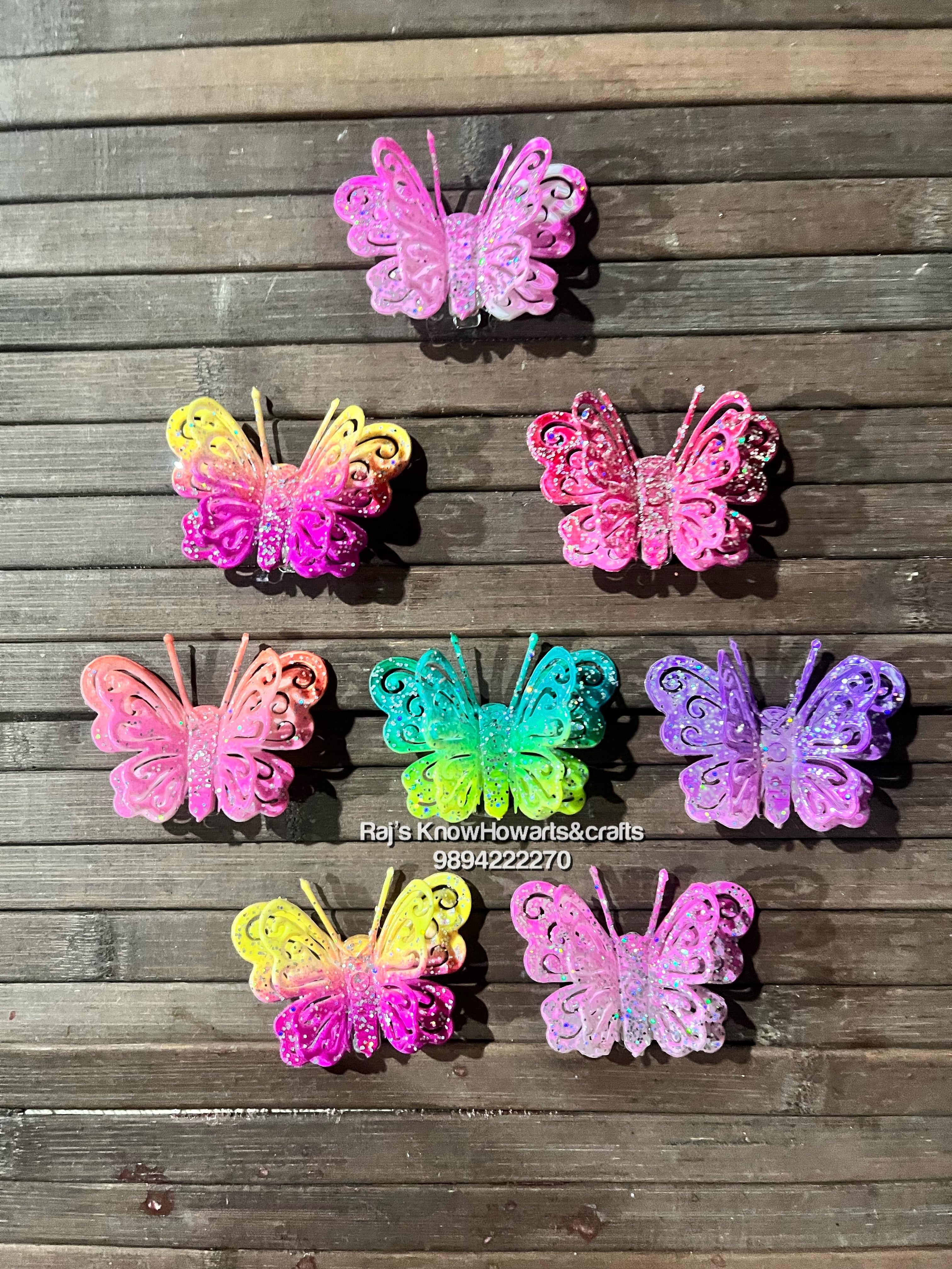 Assorted Butterfly hair clip   Small - 5 pc