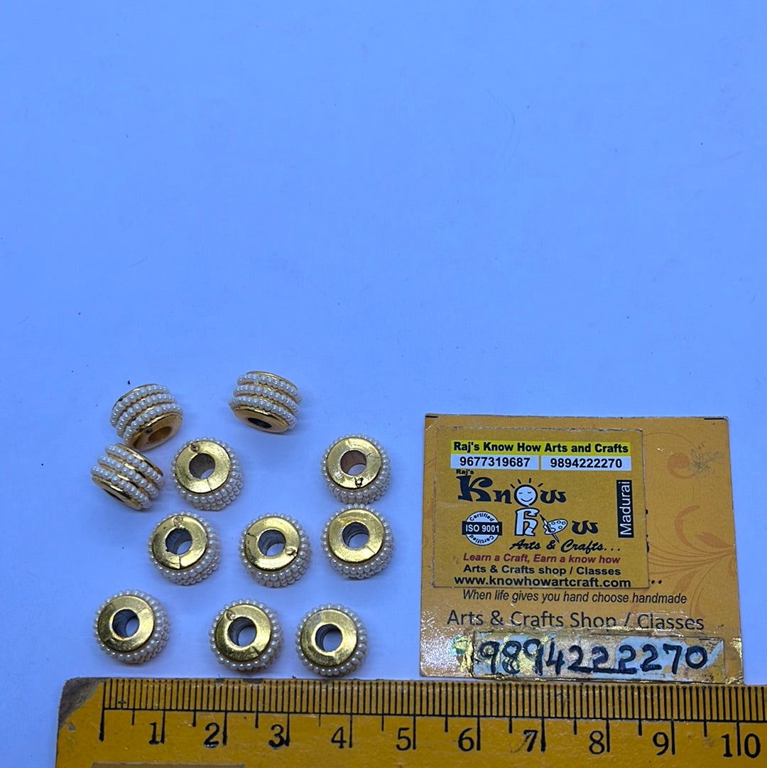 Pearl spacer  & golden Artificial jewelry making 5 piece