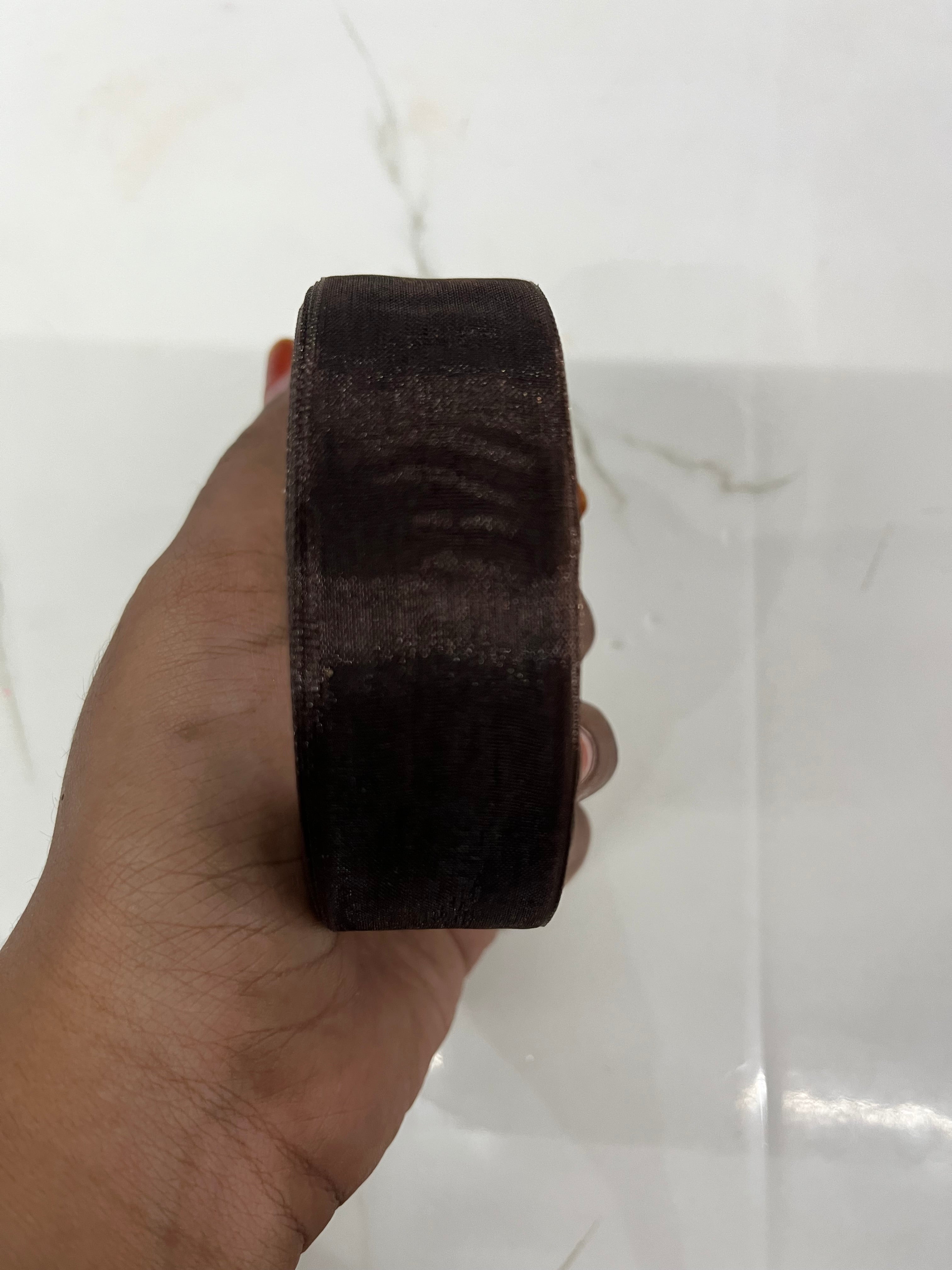 Brown  Half inch organza ribbon