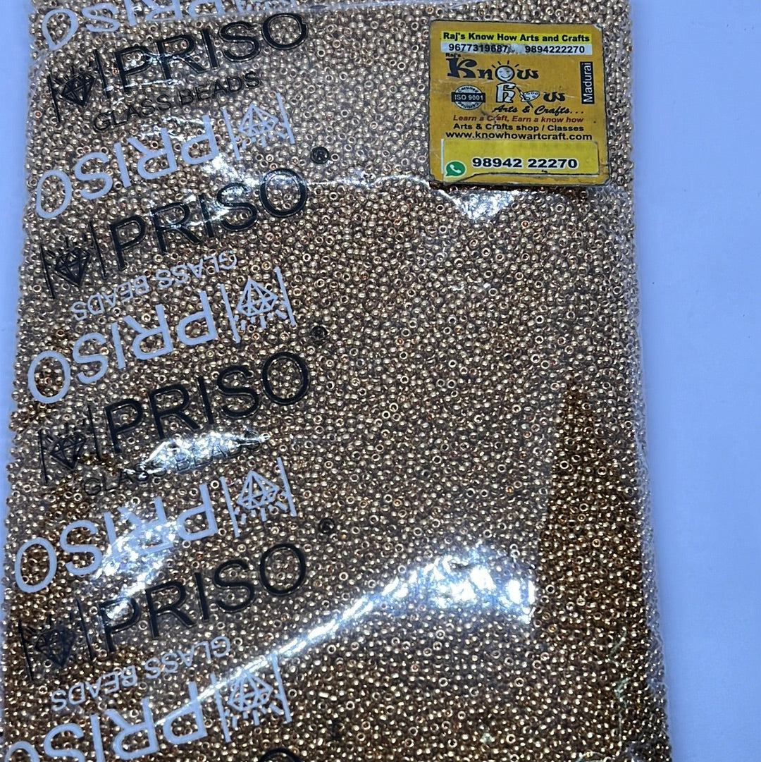 Aari gold Glass beads-450g pack