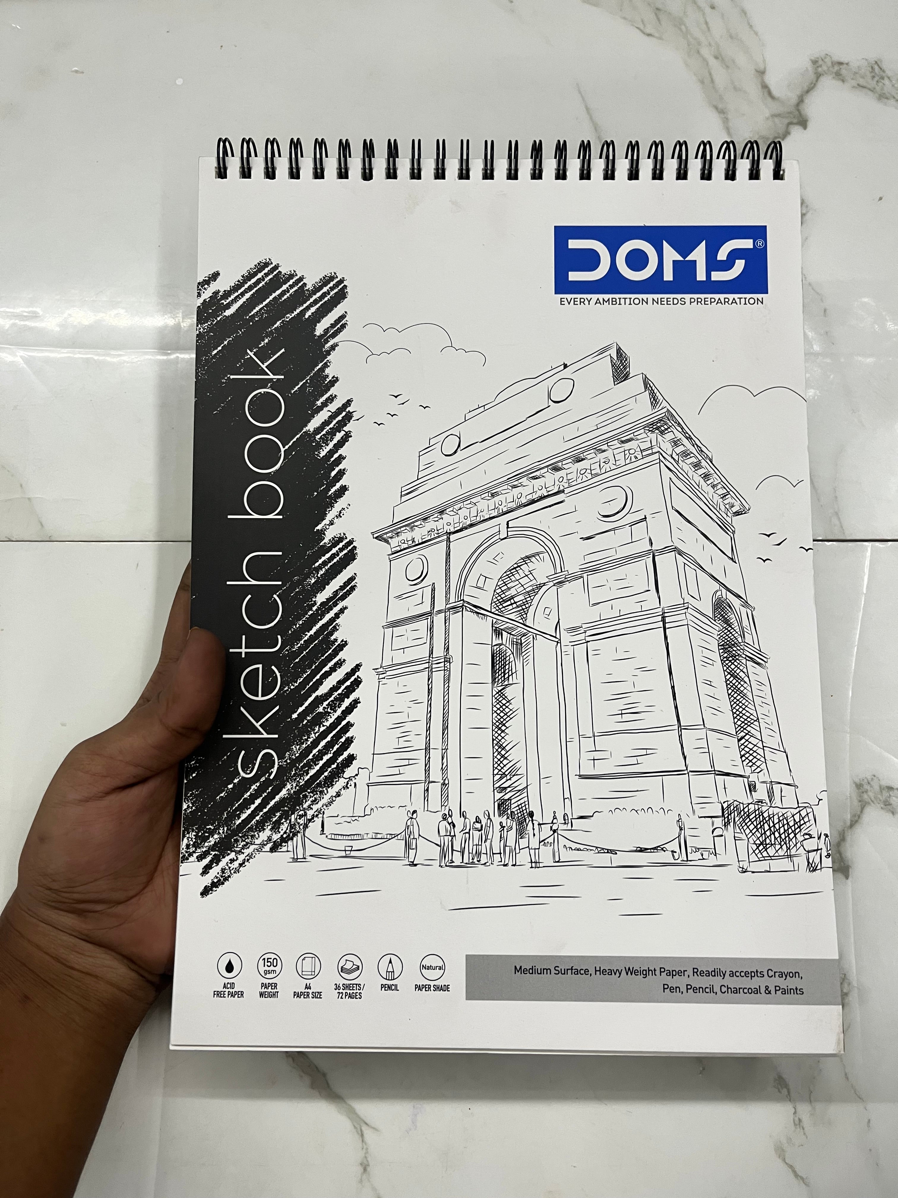 A4 DOMS spiral sketch book-150gsm