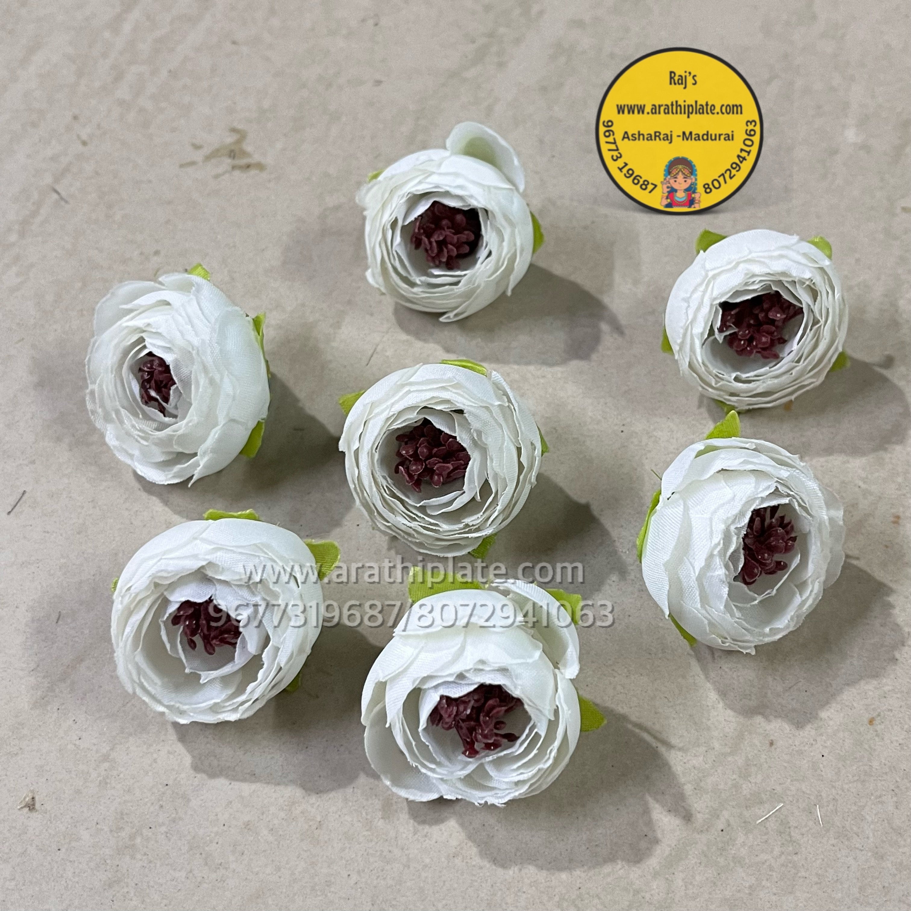 Kutty Peonies White- 10 pc in a pack