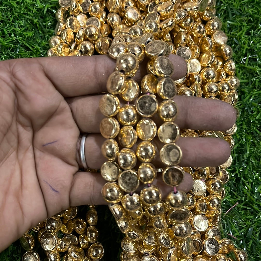 Gold   Half beads 10mm-500 beads in a punch 2