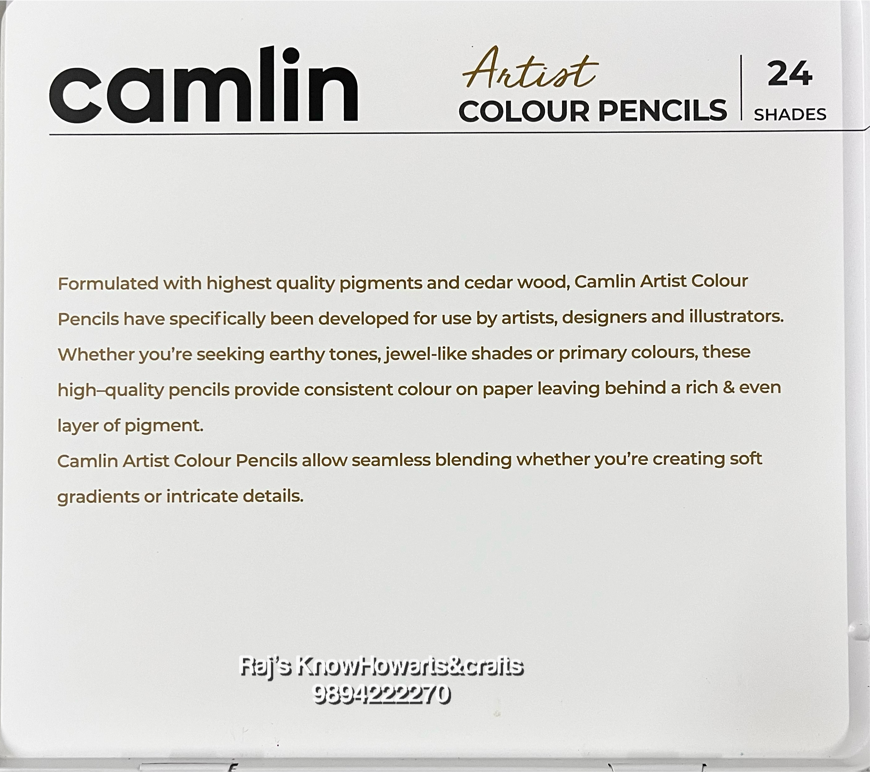 Camlin artist colour pencils 24 shades